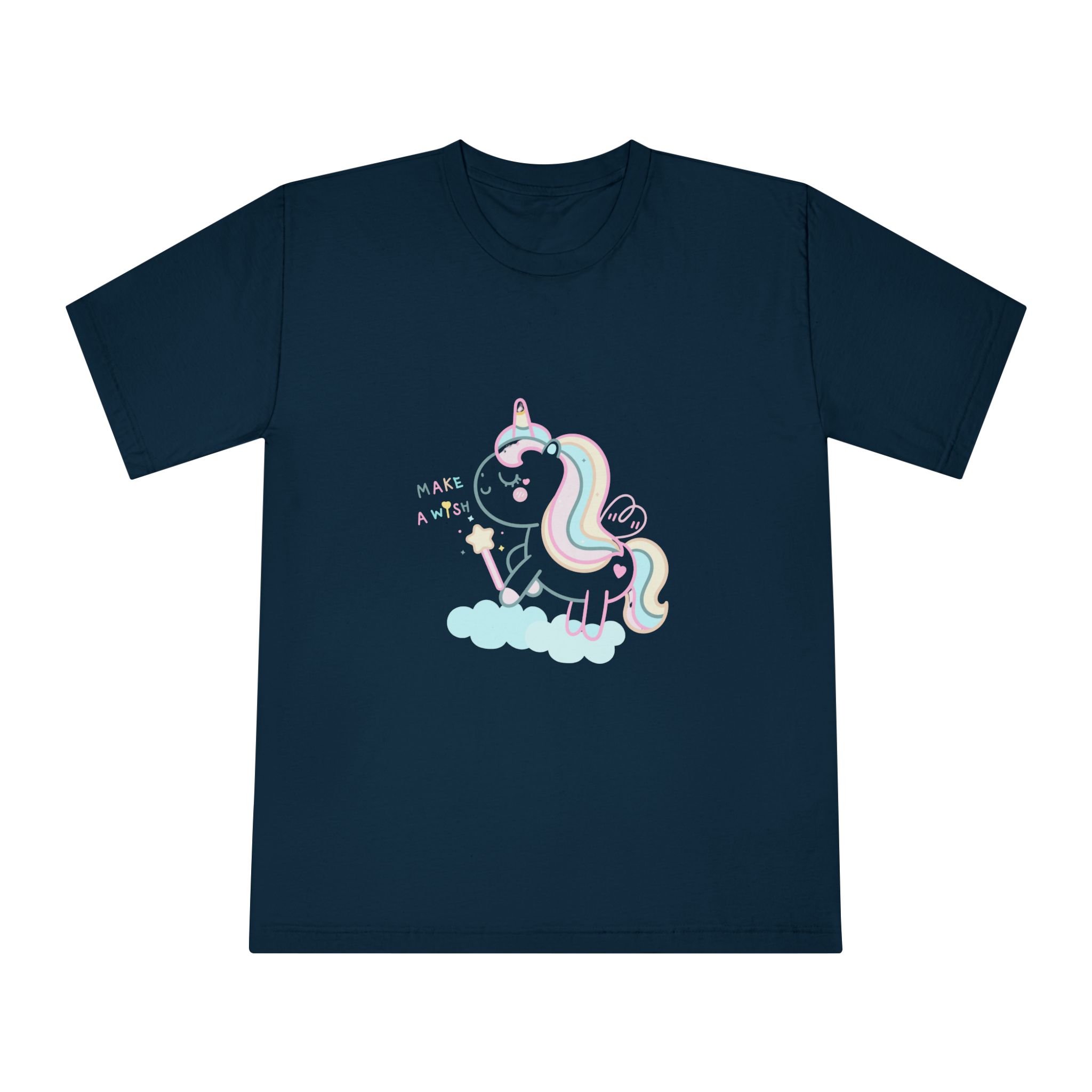 Cute Unicorn Pastel Holding Magic Wand Unisex Classic Crewneck T Shirt - Image 17