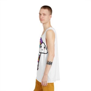 Cute Unicorn Mascot Design (3) Mens Tank Aop