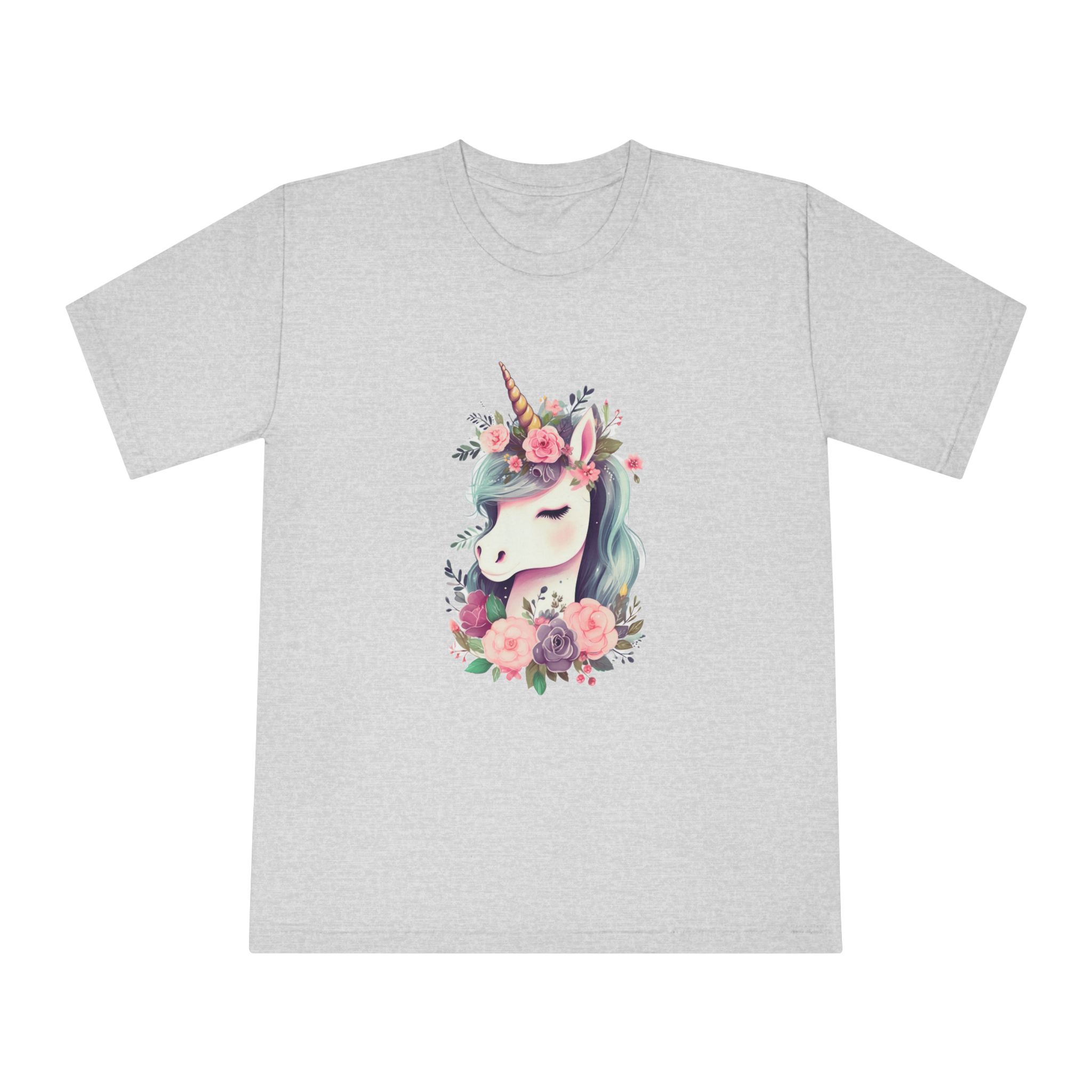 Unicorn With Floral Crown Its Head Unisex Classic Crewneck T Shirt - Image 13