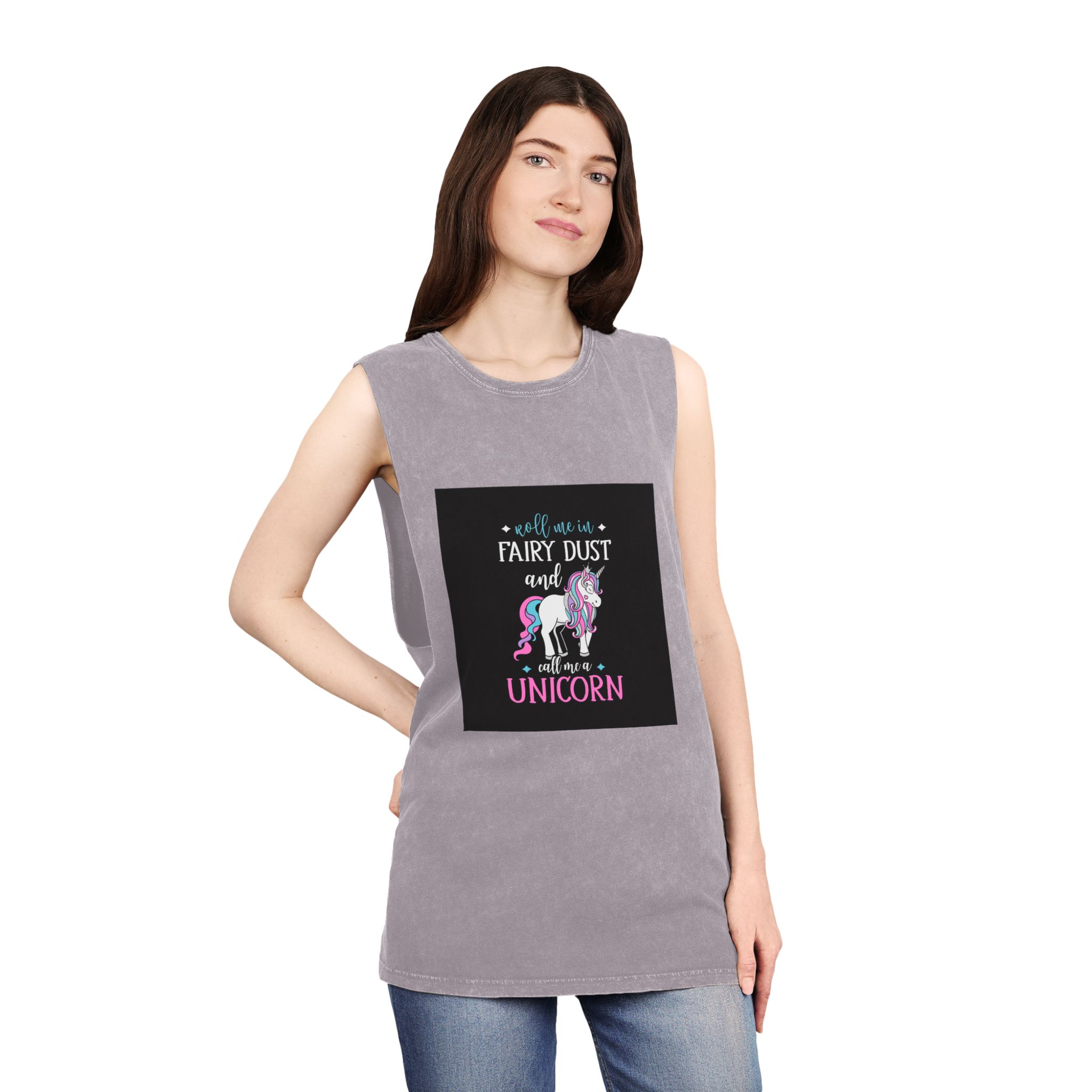 Unicorn 20 Unisex Stonewash Tank Top - Image 20