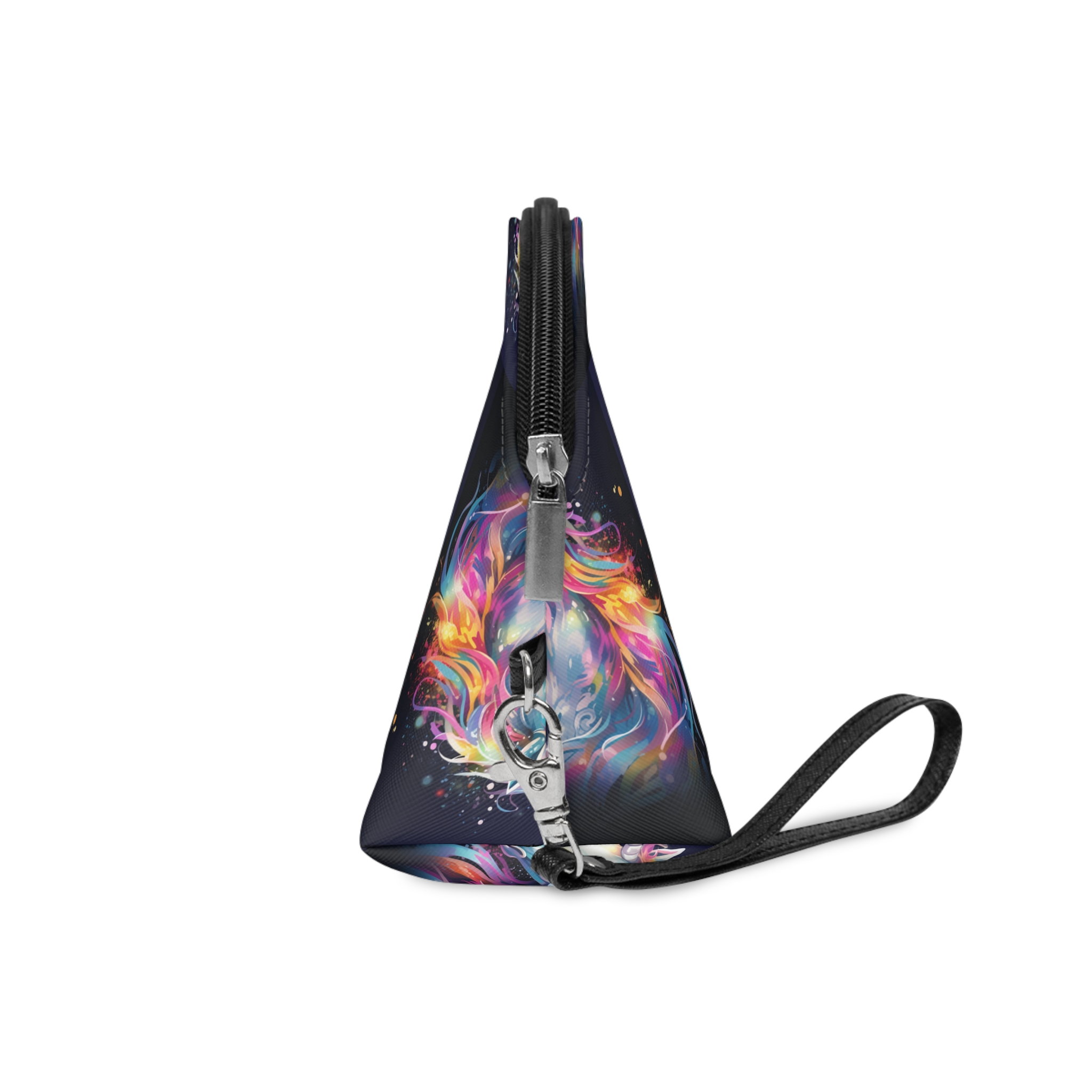 Unicorn Head Colorful Art White Background Makeup Bag - Image 3
