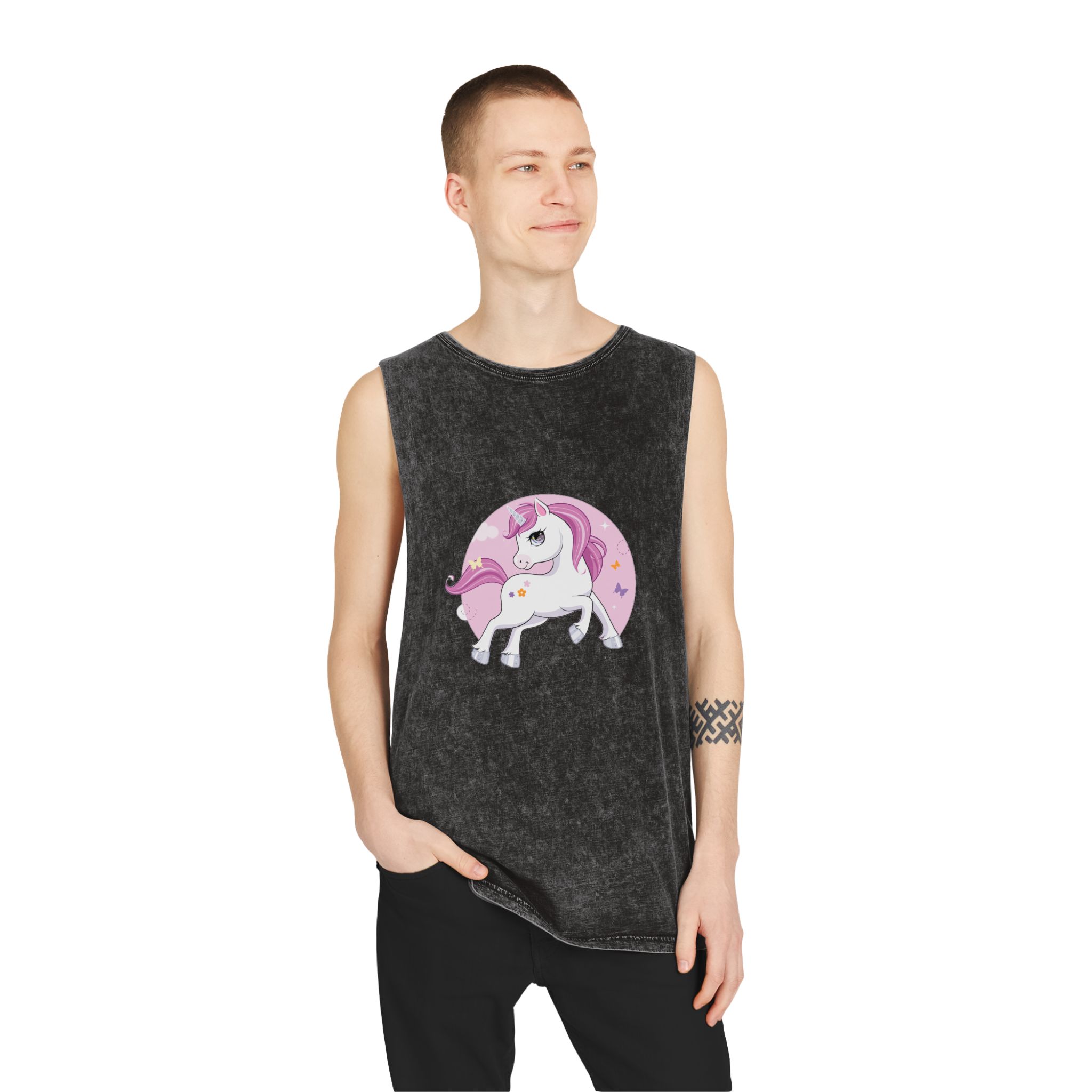 Unicorn V380 Unisex Stonewash Tank Top - Image 3