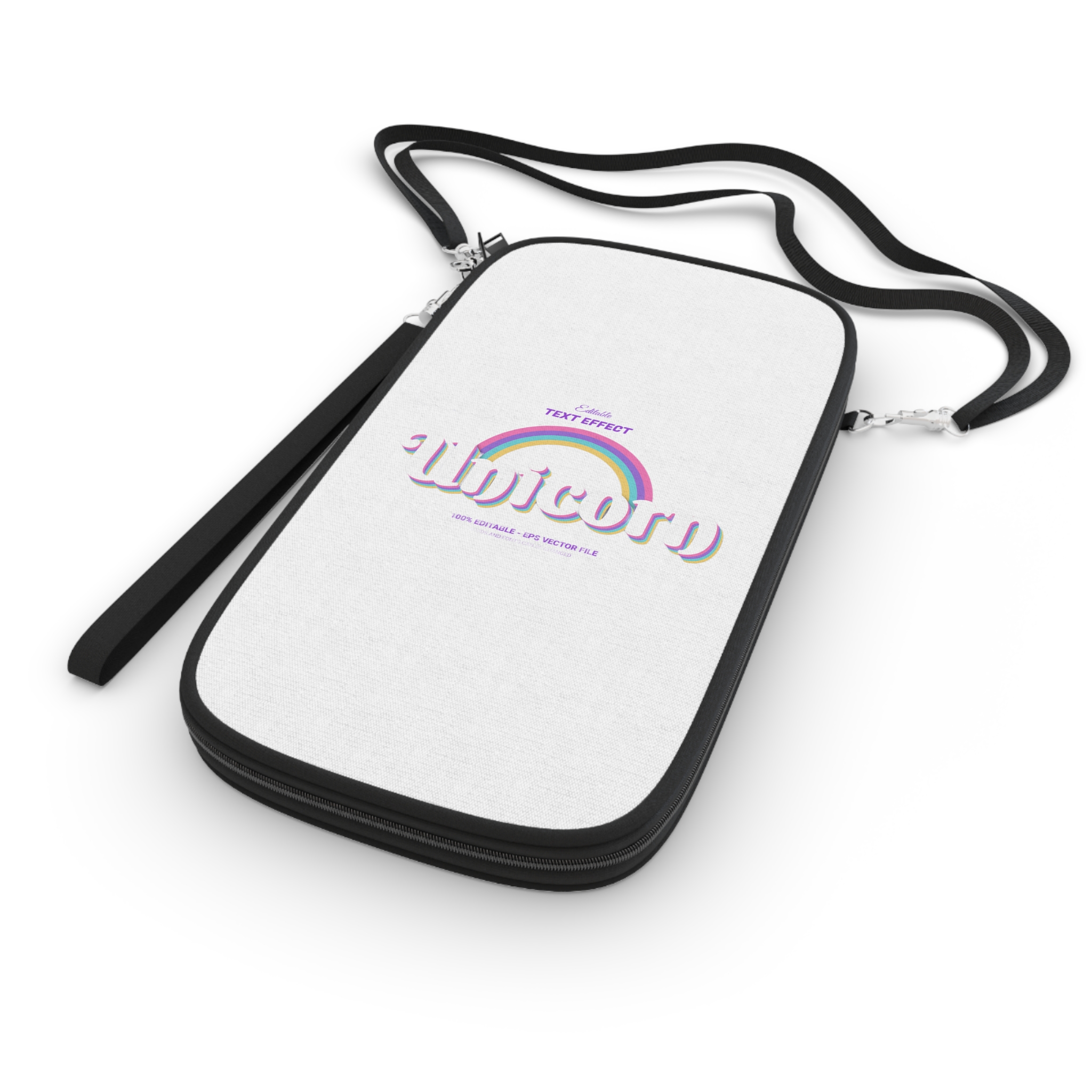 Cute Unicorn Editable Text Effect Passport Wallet - Image 3