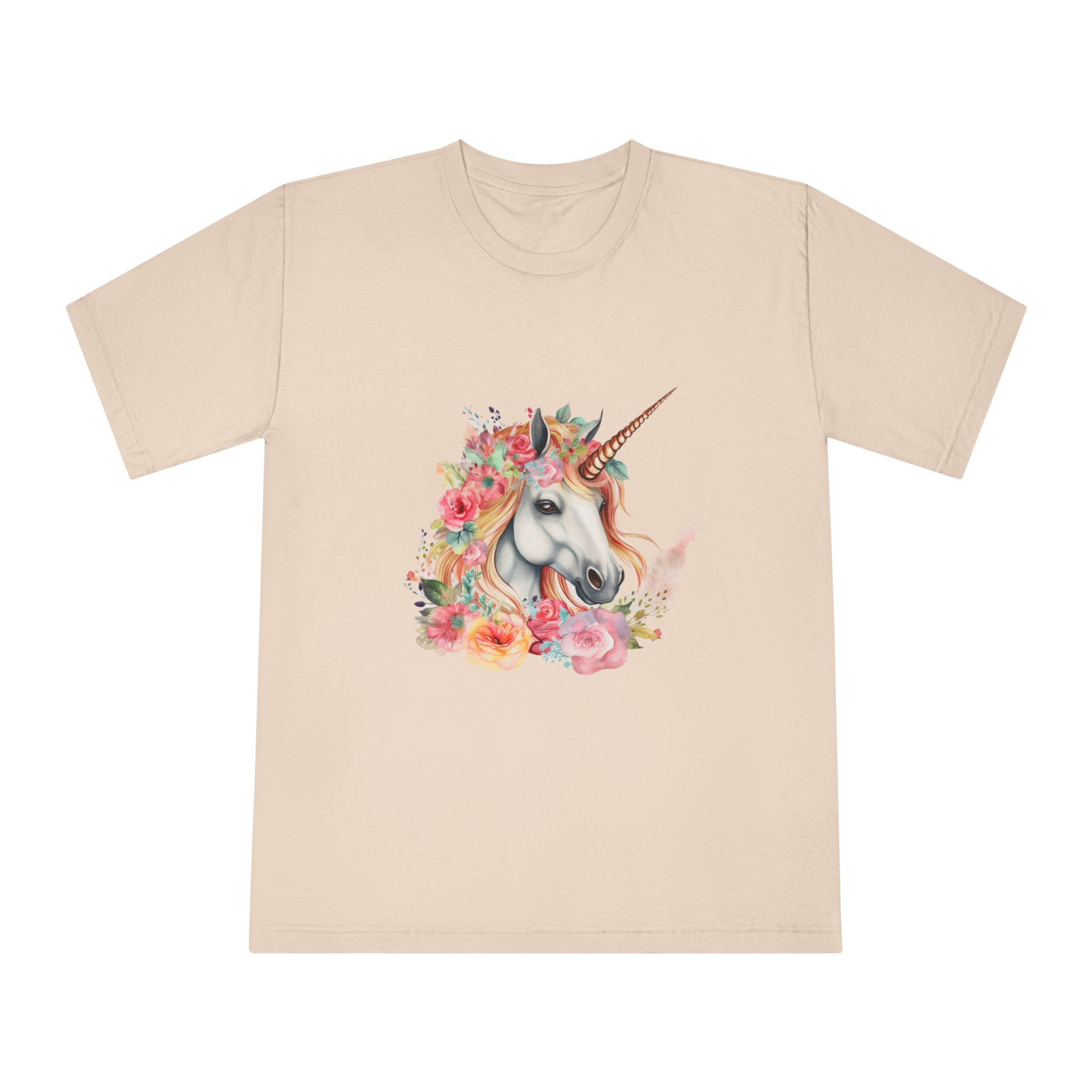 Unicorn With Flower Crown It (1) Unisex Classic Crewneck T Shirt - Image 9
