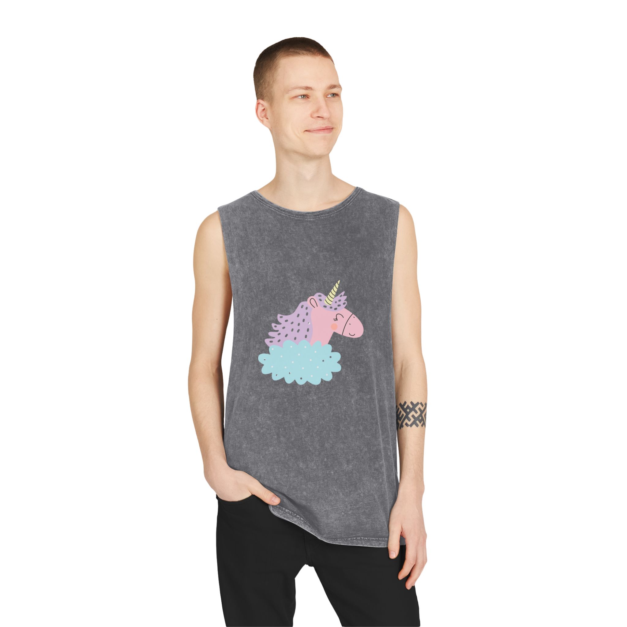 Sweetie Unicorn 184636 Unisex Stonewash Tank Top - Image 11