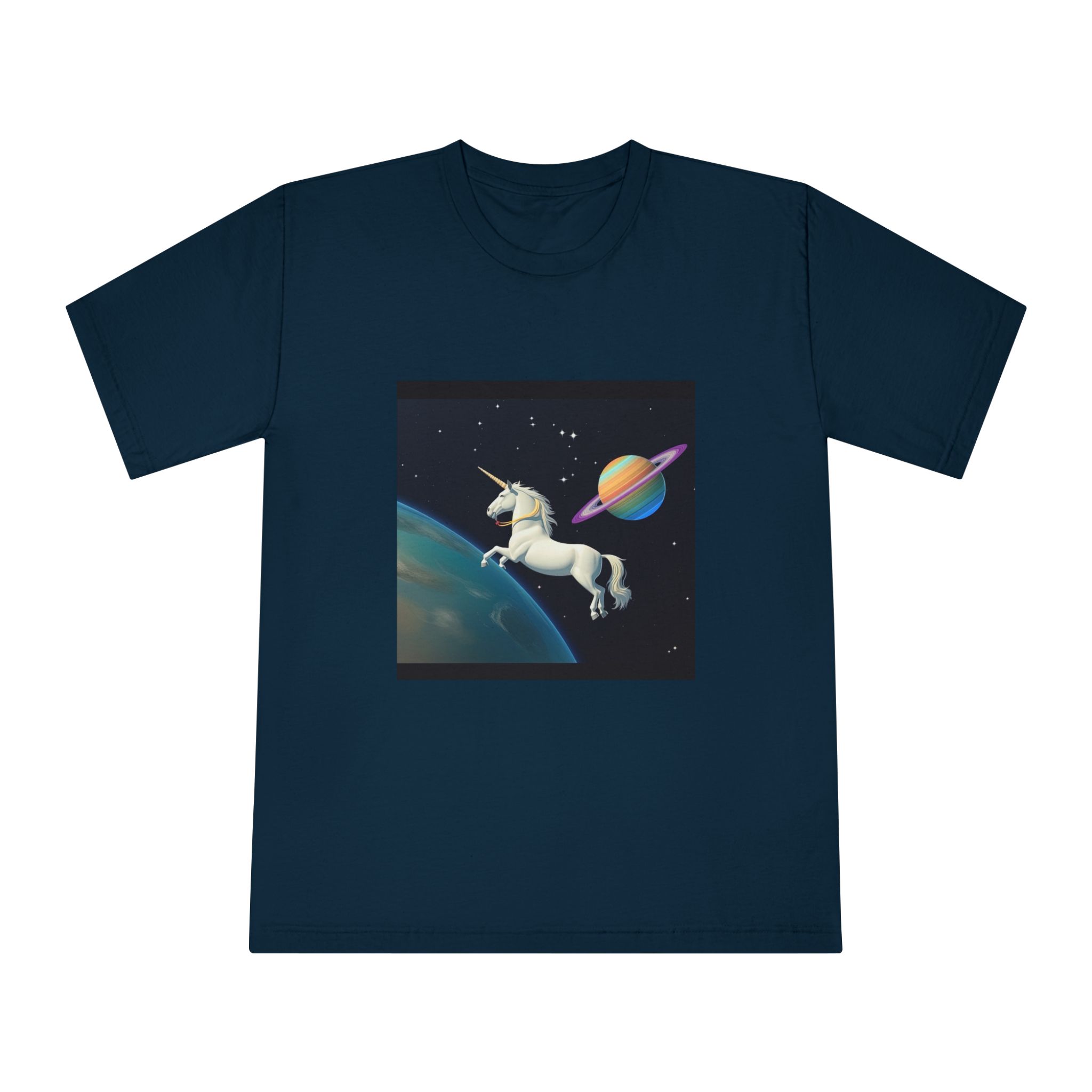 Picture White Unicorn With Rainbow It Unisex Classic Crewneck T Shirt - Image 17