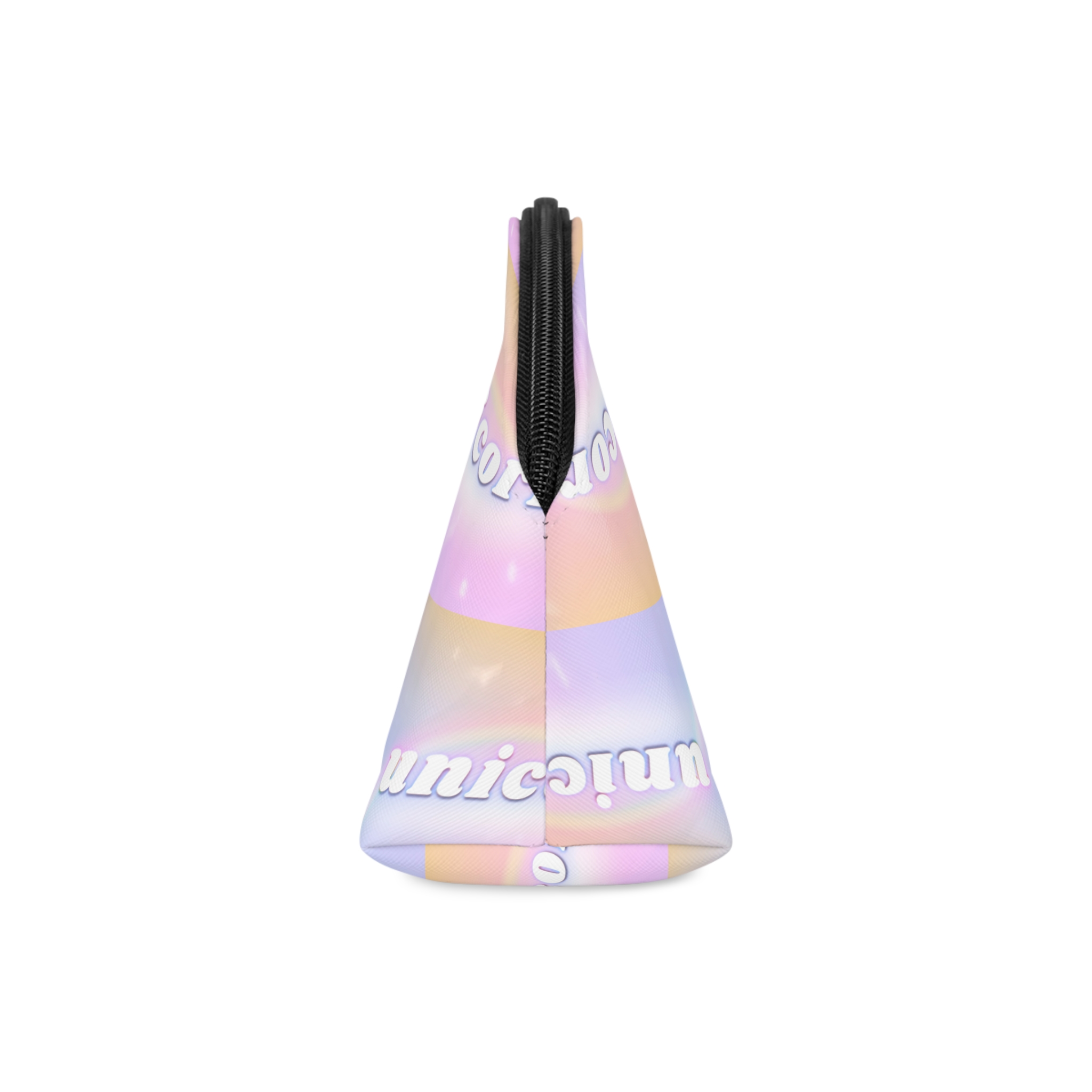 Unicorn Aesthetic Typography Colorful Glowing Rainbow Font Makeup Bag - Image 4