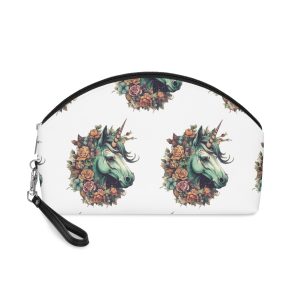 Detailed Illustration Print Vintage Unicorn Makeup Bag