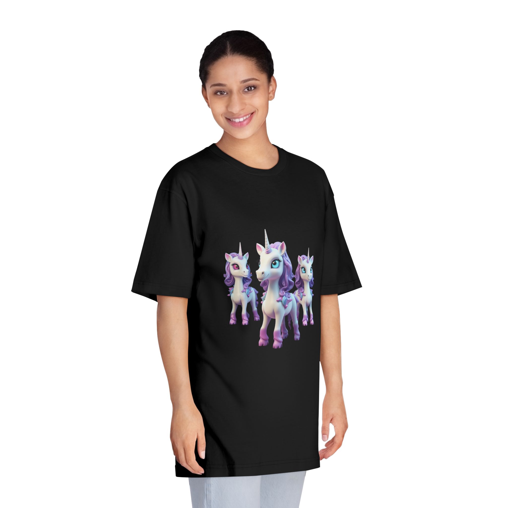 Mythical Unicorn Kids Figurine Style (2) Unisex Classic Crewneck T Shirt - Image 7