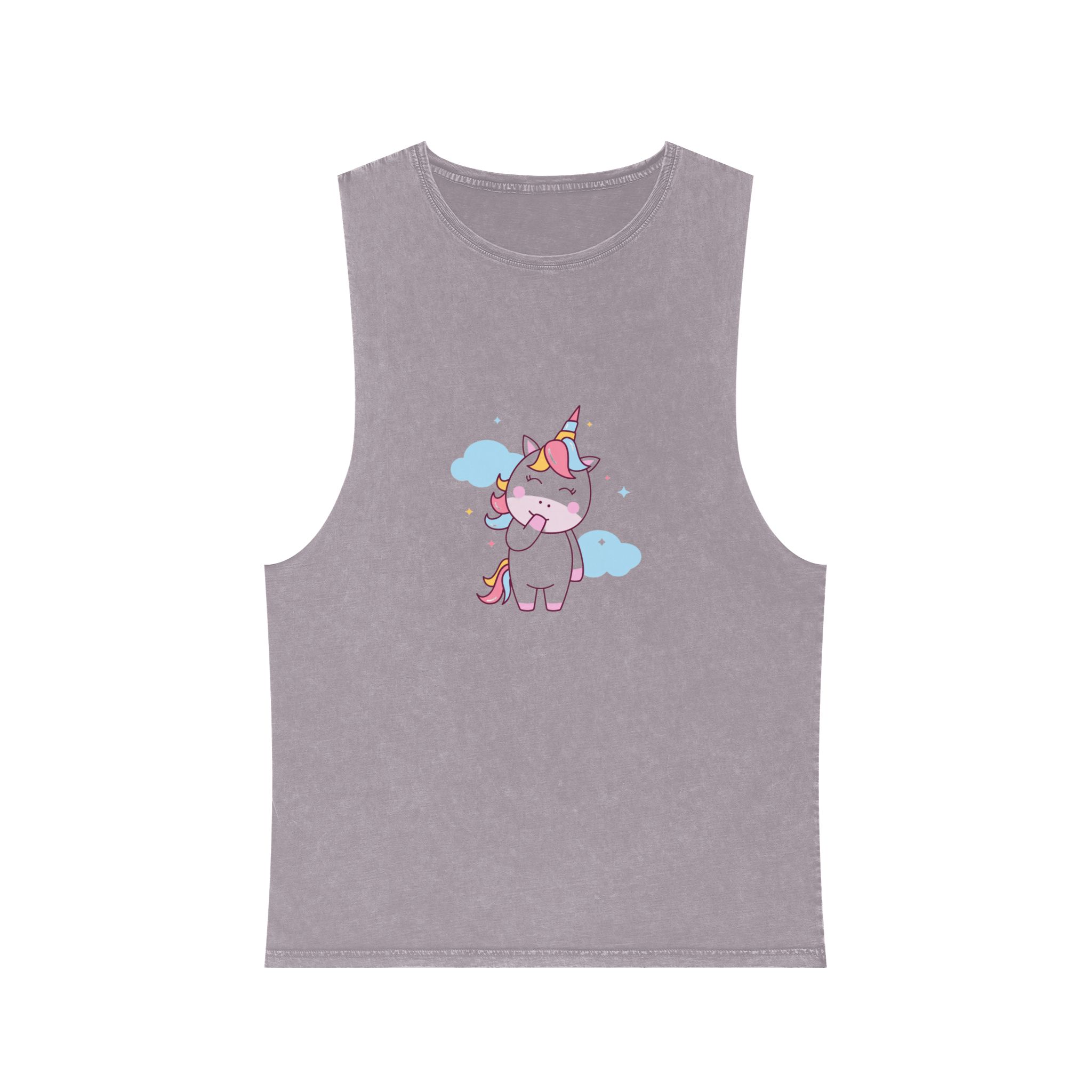 Cute Unicorn Illustration Unisex Stonewash Tank Top - Image 17