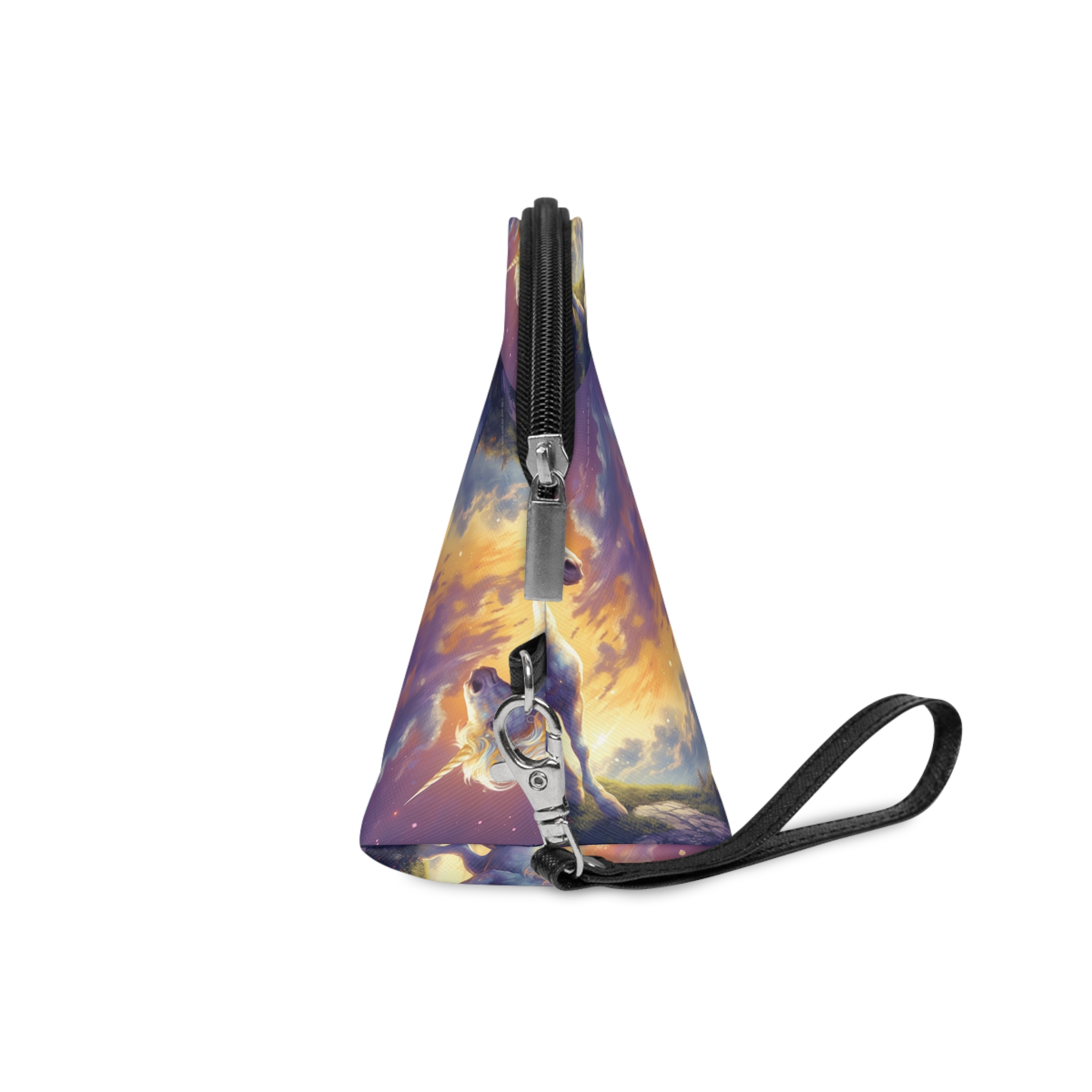 Painting Unicorn Standing Hill With Sunset Background Generative Ai (1) Makeup Bag - Image 3