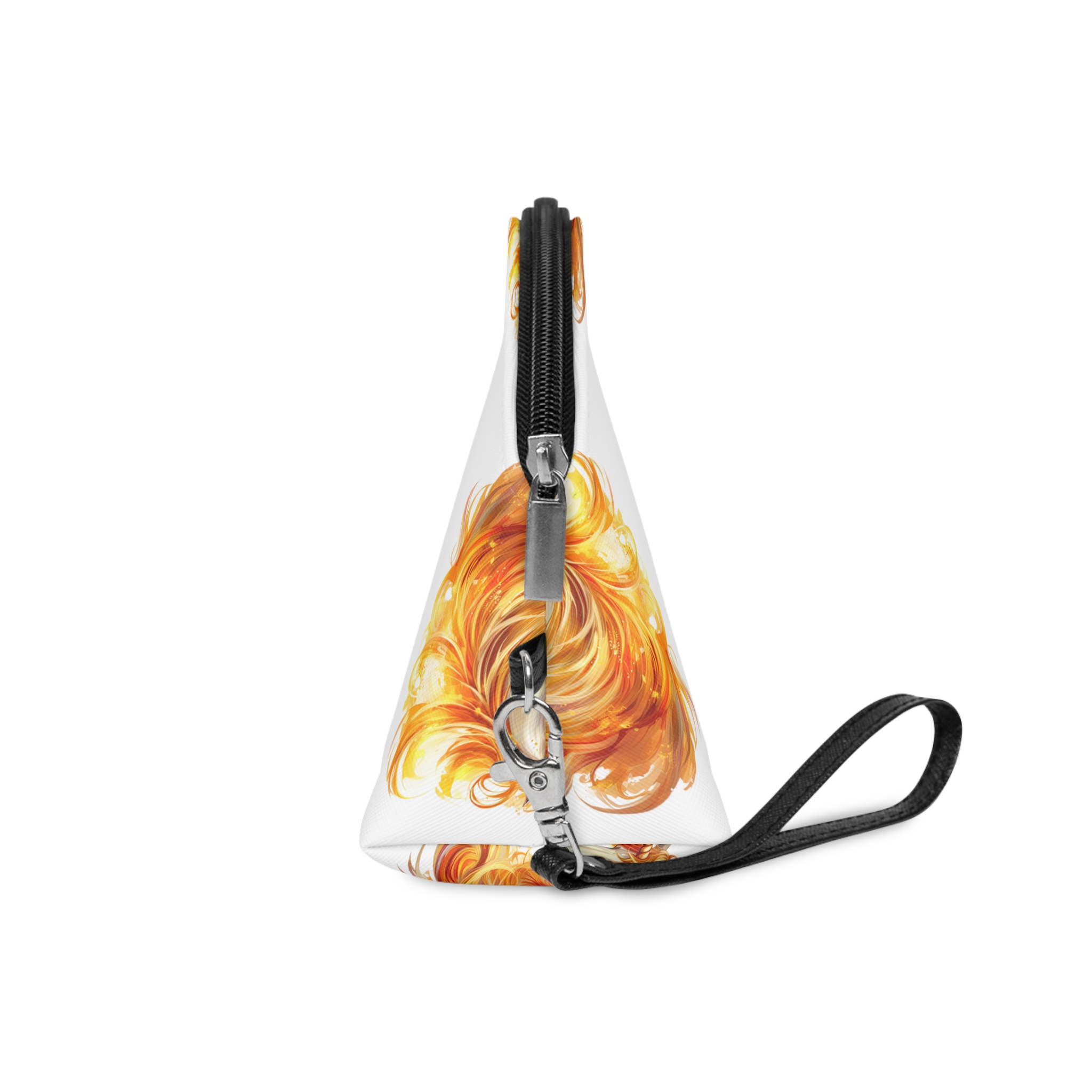 Unicorn With Yellow Mane Orange Orange Flames Makeup Bag - Image 3