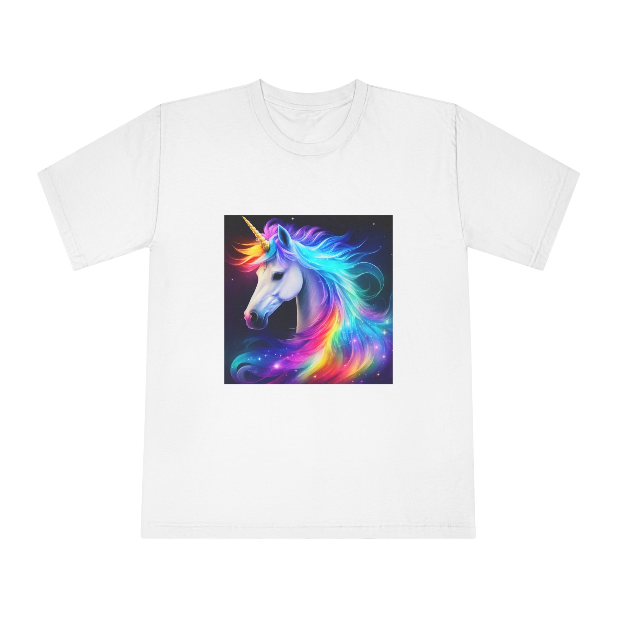 Portrait Unicorn Isolated Stars Background Generative Artificial Intelligence Unisex Classic Crewneck T Shirt