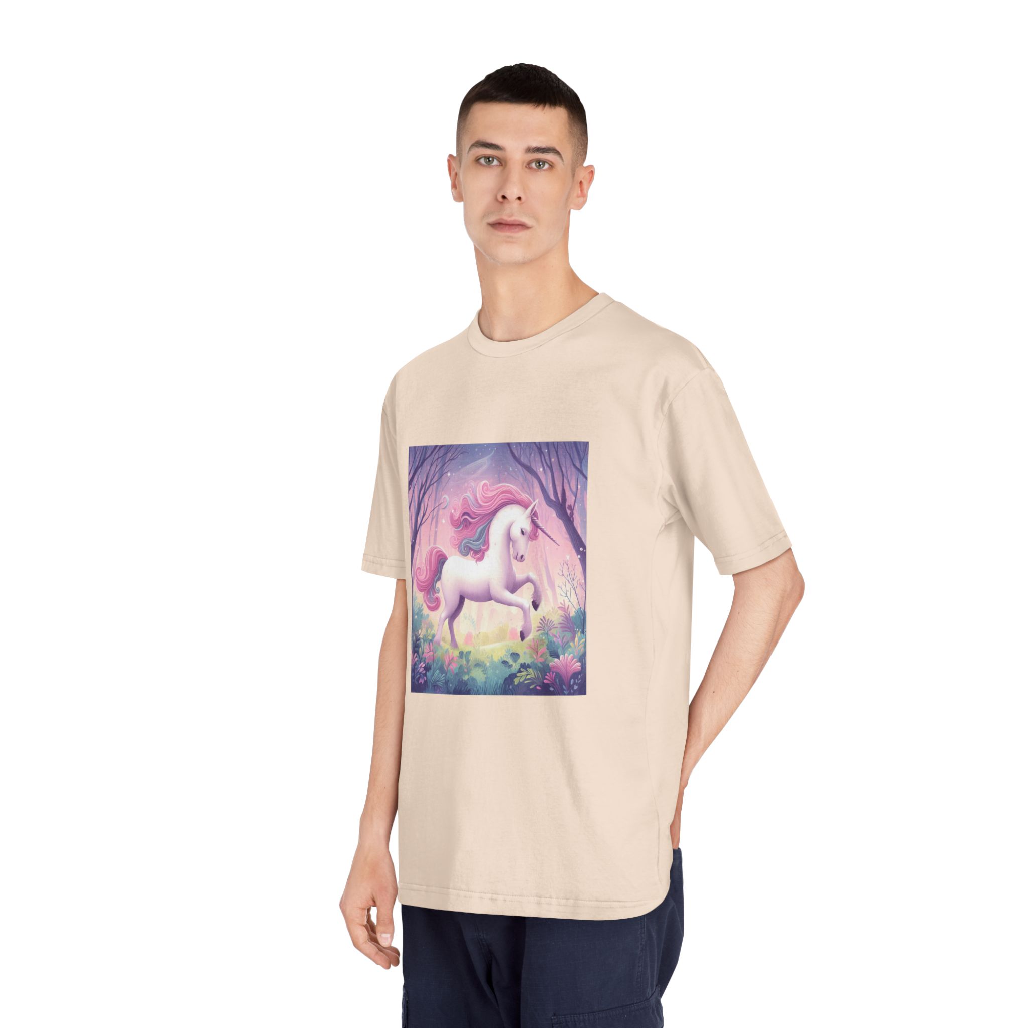 Beautiful Unicorn Running Magical Meadow Unicorn Background Images Whimsical Unicorn (25) Unisex Classic Crewneck T Shirt - Image 12