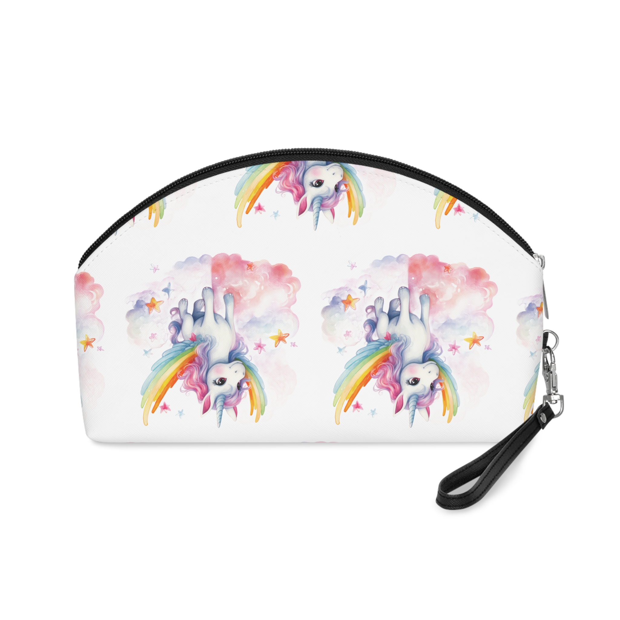 There Is Unicorn With Rainbow Mane Wings Cloud Generative Ai Makeup Bag - Image 2