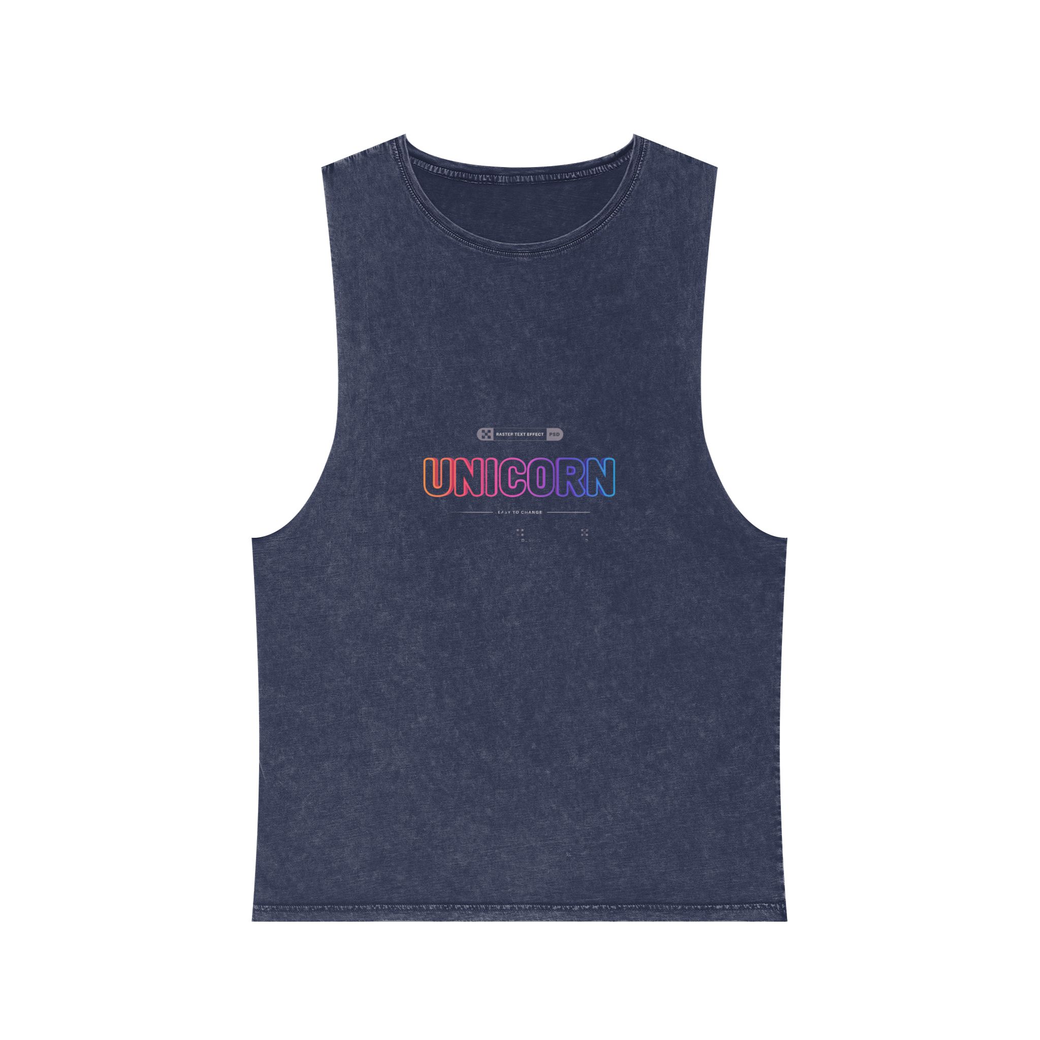 Unicorn Editable Text Effect Font Style Unisex Stonewash Tank Top - Image 13