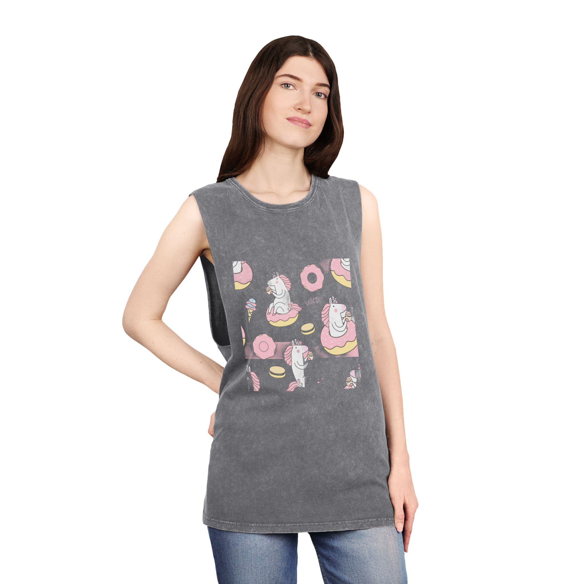 Unicorn V140 Unisex Stonewash Tank Top - Image 12