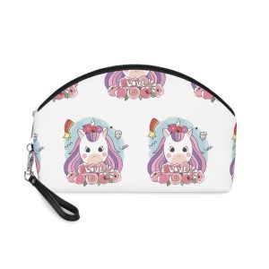 Cartoon Cute Sweet Unicorns Flower Makeup Bag