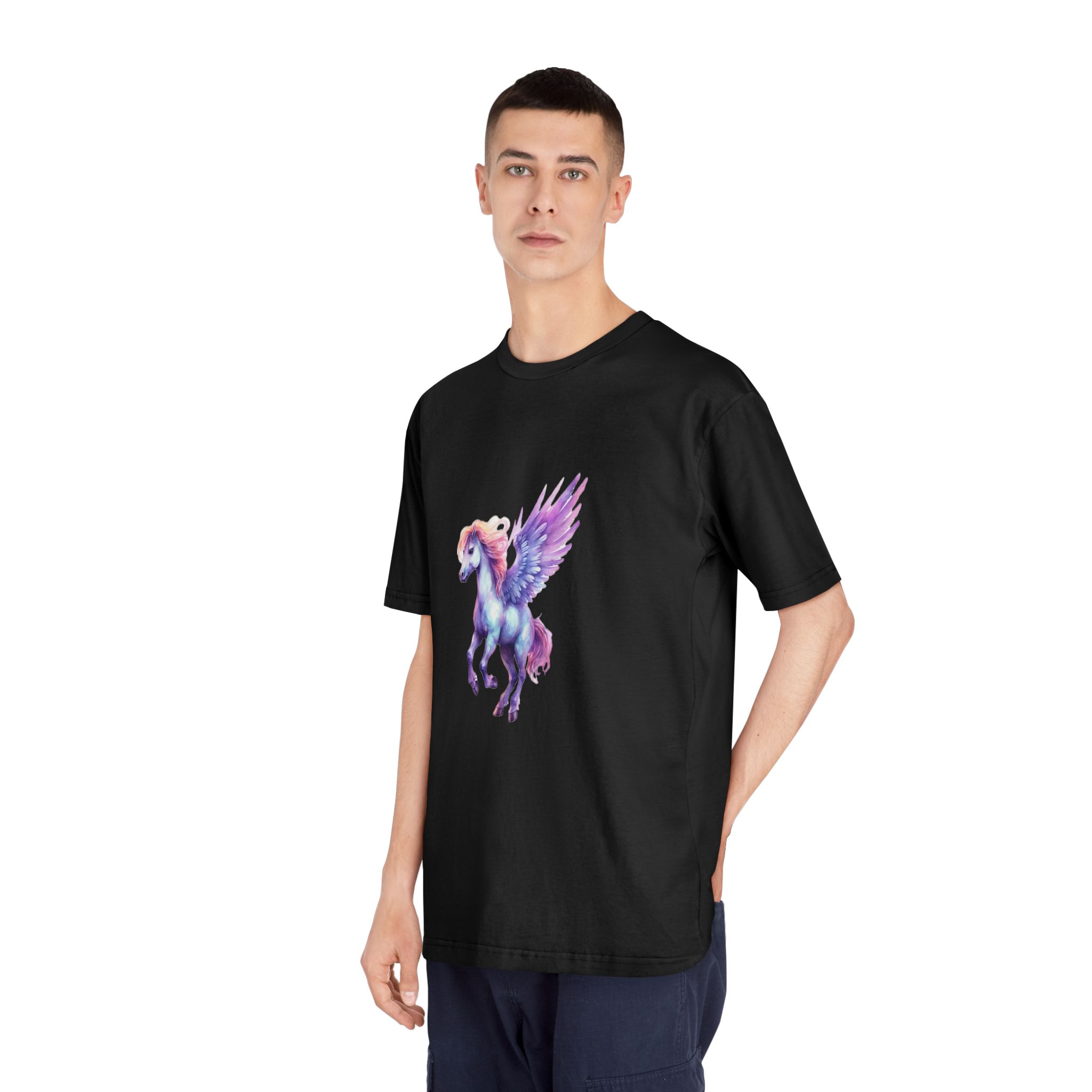 Pegasus Watercolor Clipart Cute Isolated White Background With Generative Ai Technology Unisex Classic Crewneck T Shirt - Image 8