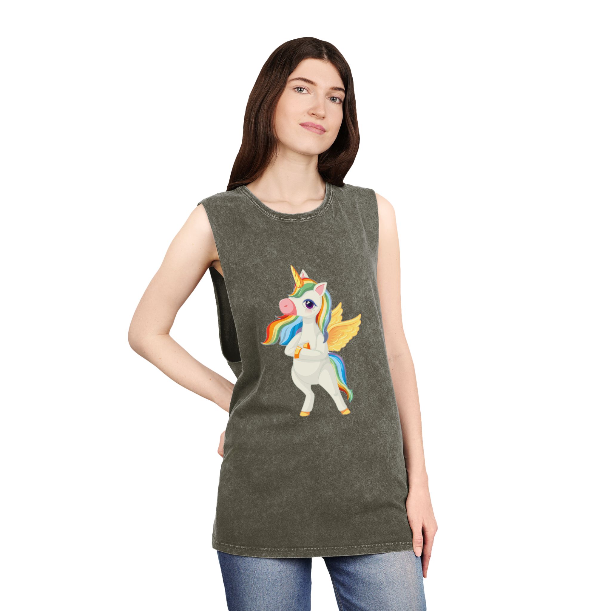 Unicorn V427 Unisex Stonewash Tank Top - Image 8
