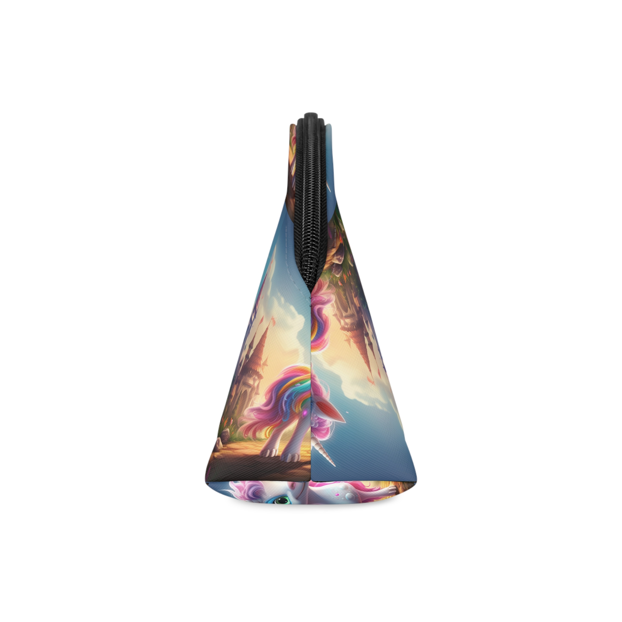 Unicorn Standing Rock Front Castle Generative Ai Makeup Bag - Image 4