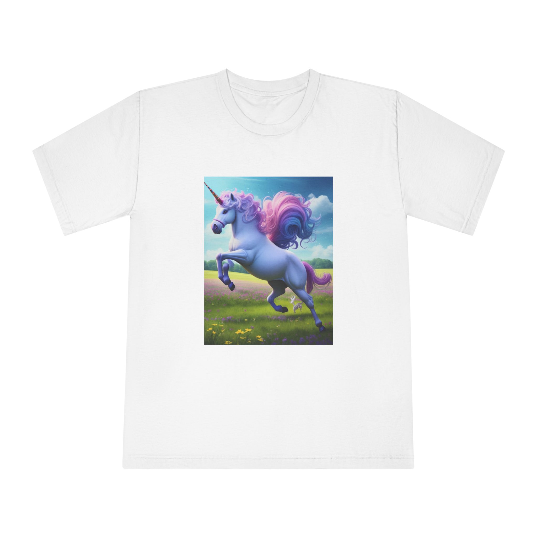 Beautiful Unicorn Running Magical Meadow Unicorn Background Images Whimsical Unicorn (37) Unisex Classic Crewneck T Shirt