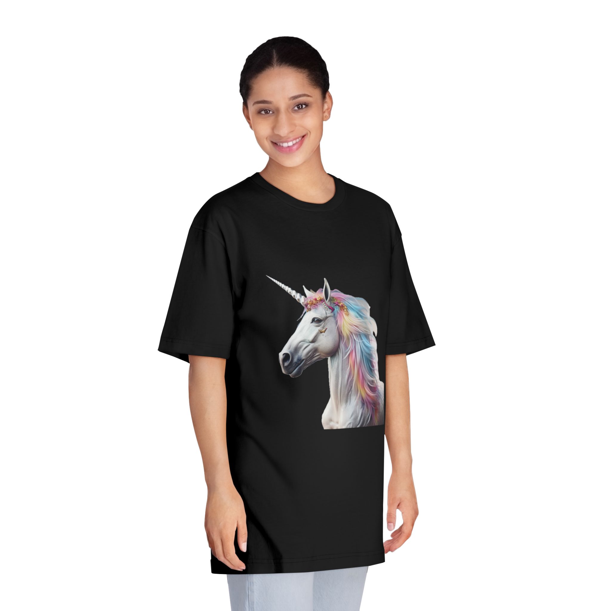 Colorful 3d Mythical Unicorn (3) Unisex Classic Crewneck T Shirt - Image 7