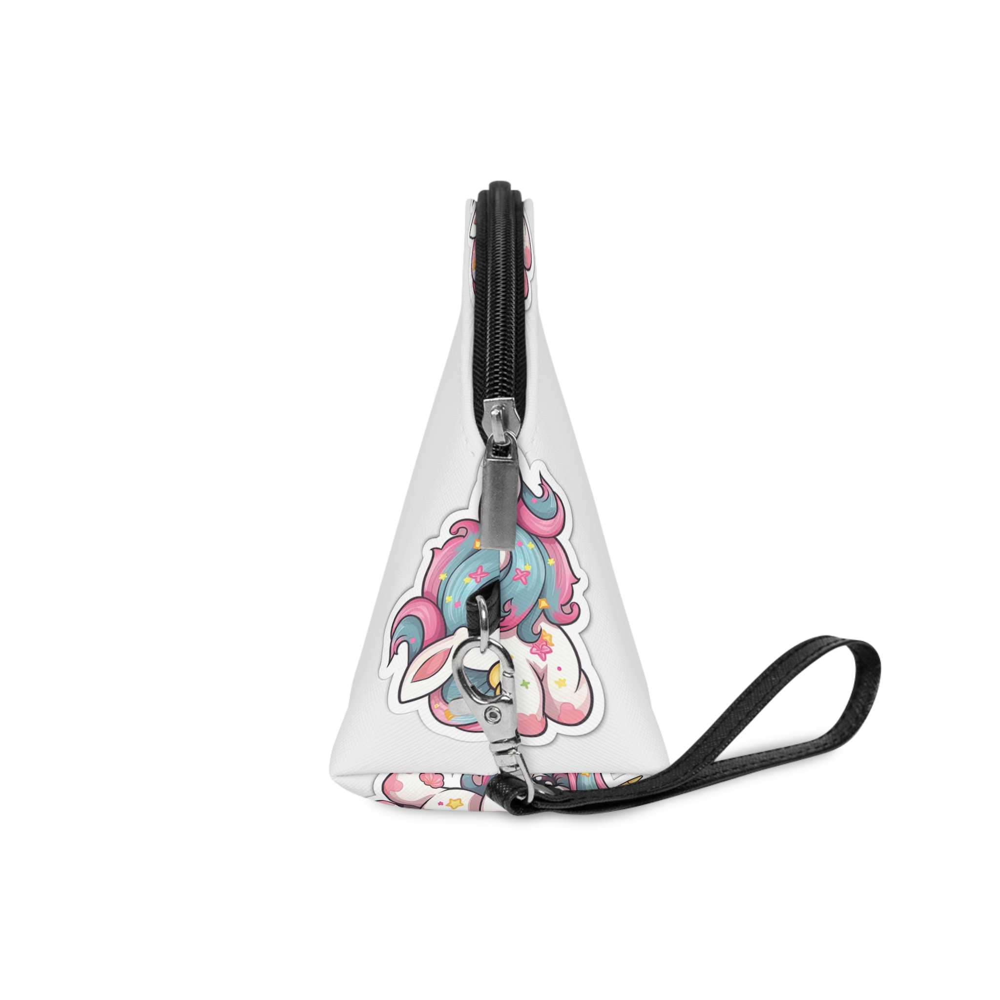 Cartoon Unicorn With Pink Mane Tail With Stars It Makeup Bag - Image 3