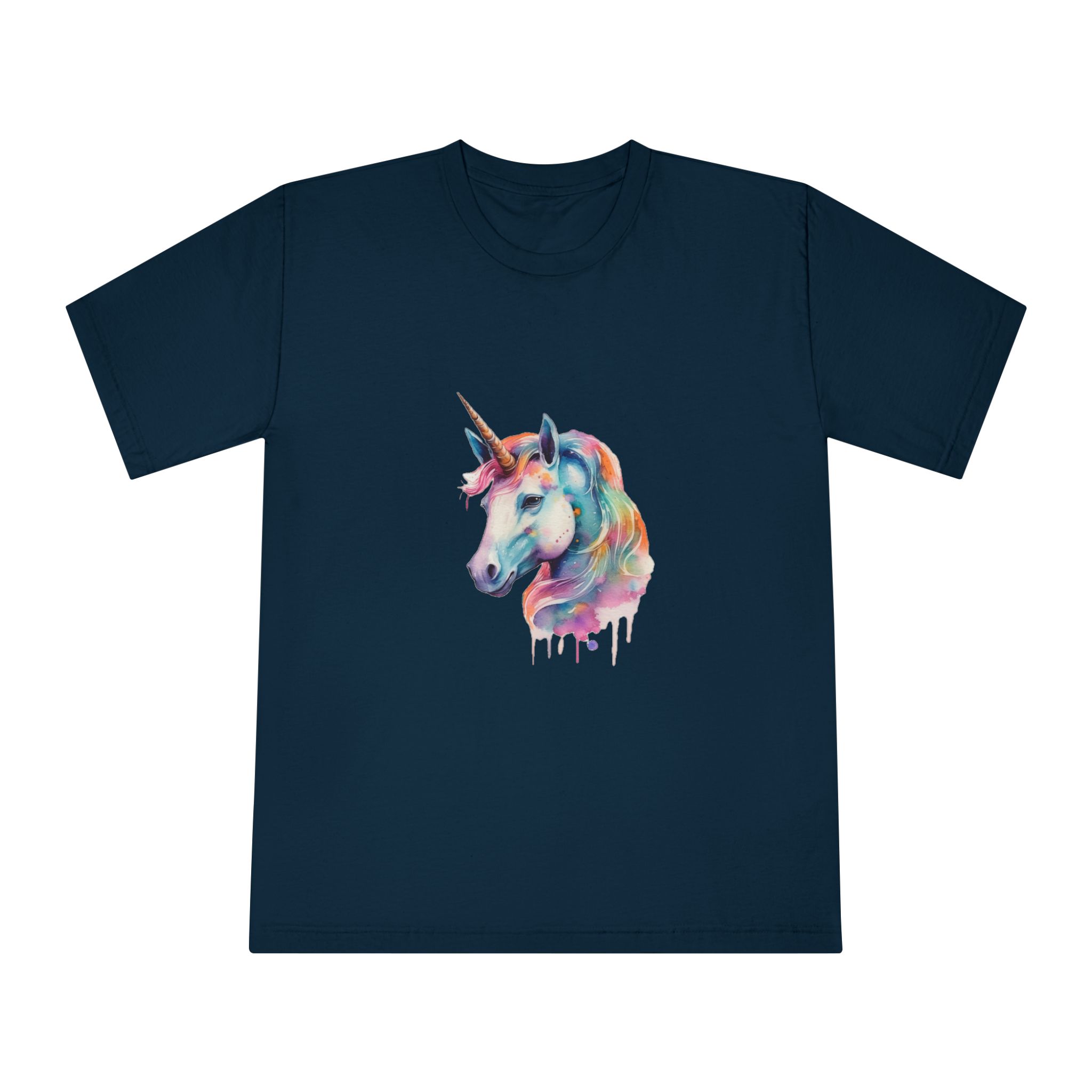 Close Up Unicorns Head With Colorful Mane Generative Ai Unisex Classic Crewneck T Shirt - Image 17