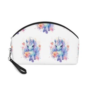 Cute Colorful Magic Unicorn With Flowers Watercolor Style Copia Makeup Bag