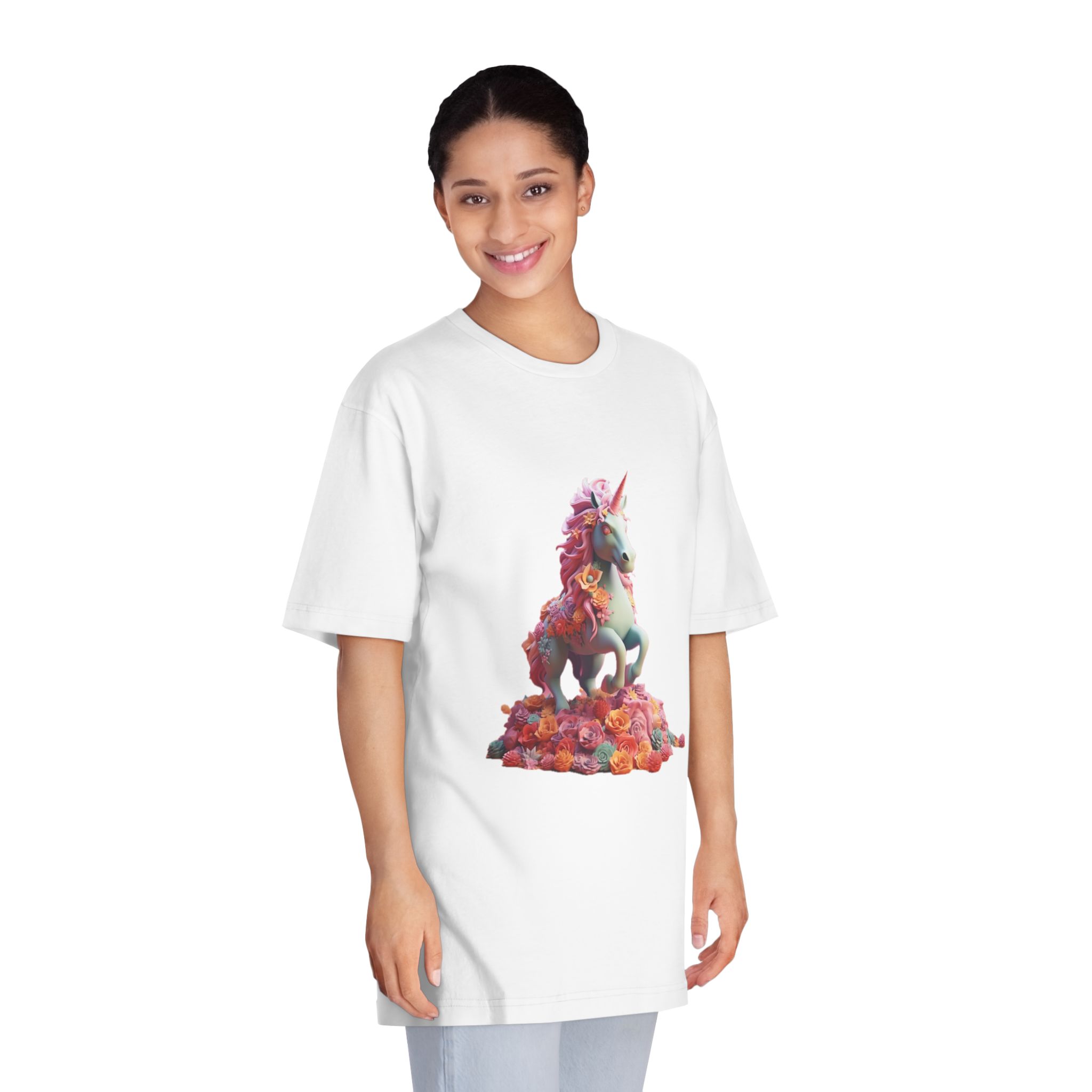 Colorful 3d Mythical Unicorn (3) Copy Unisex Classic Crewneck T Shirt - Image 3
