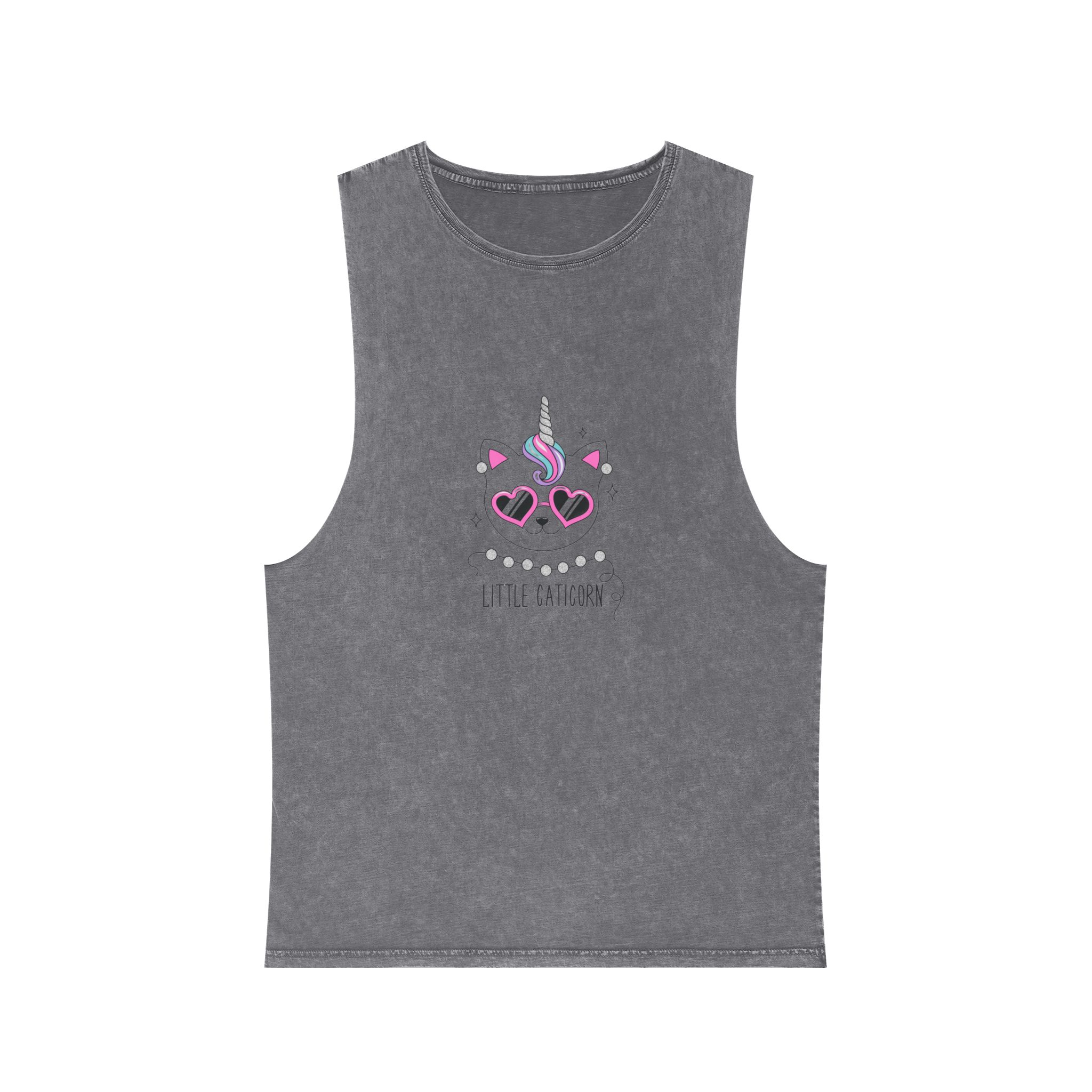 Little Caticorn Unisex Stonewash Tank Top - Image 9
