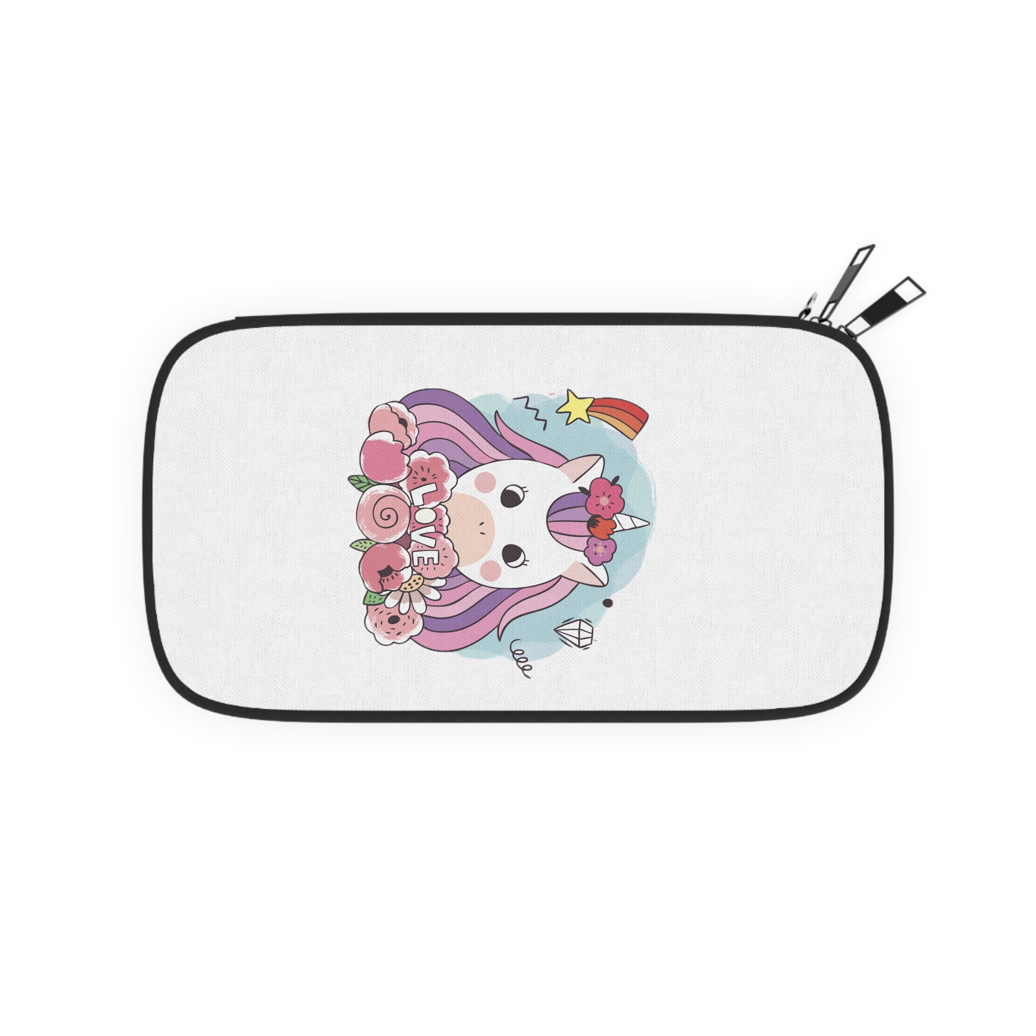 Cartoon Cute Sweet Unicorns Flower Passport Wallet
