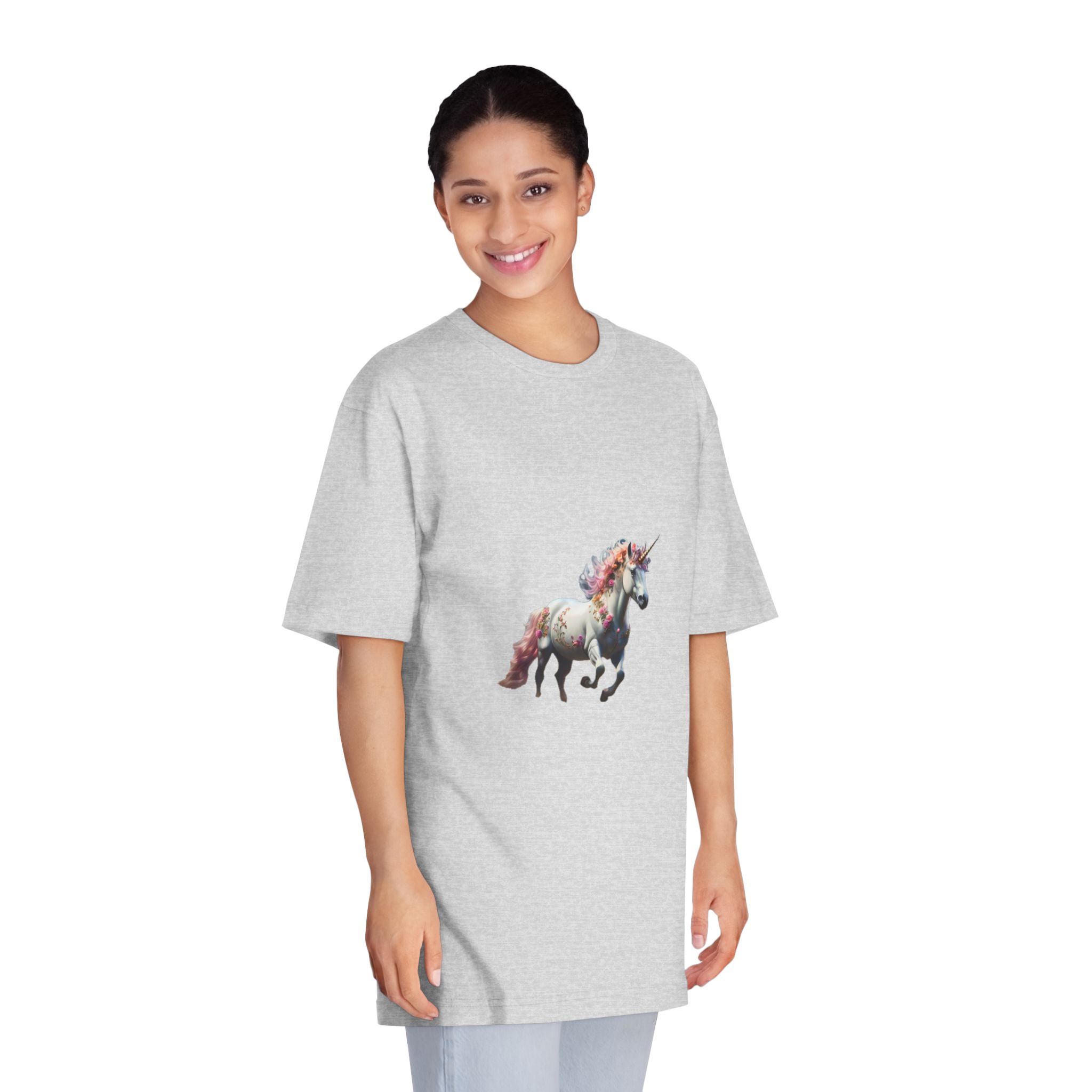 Beautiful Unicorn Running Magical Meadow Unicorn Background Images Whimsical Unicorn (27) Unisex Classic Crewneck T Shirt - Image 15