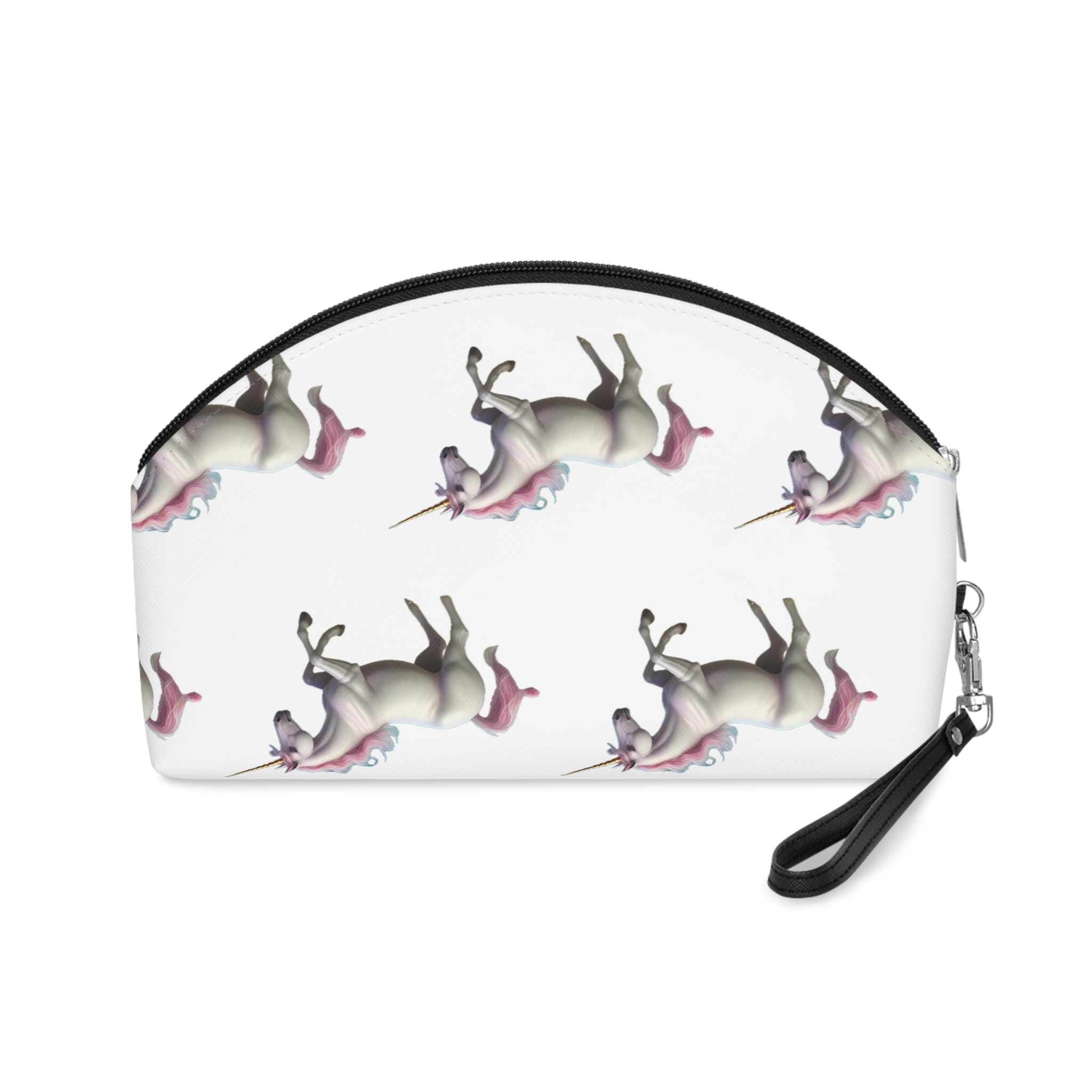 Beautiful Unicorn Running Magical Meadow Unicorn Background Images Whimsical Unicorn (71) Makeup Bag - Image 2