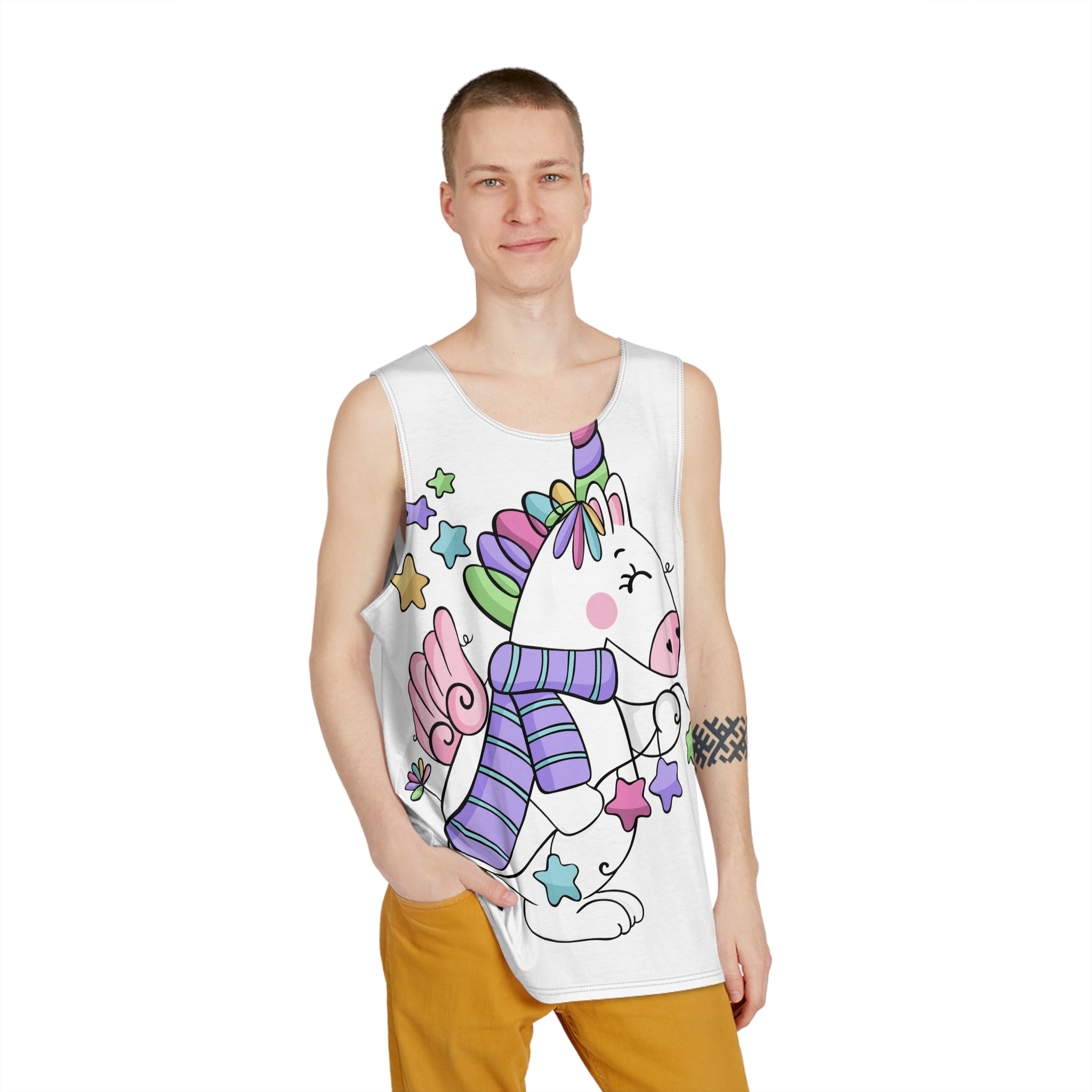 Happy Unicorn Mens Tank Aop - Image 3