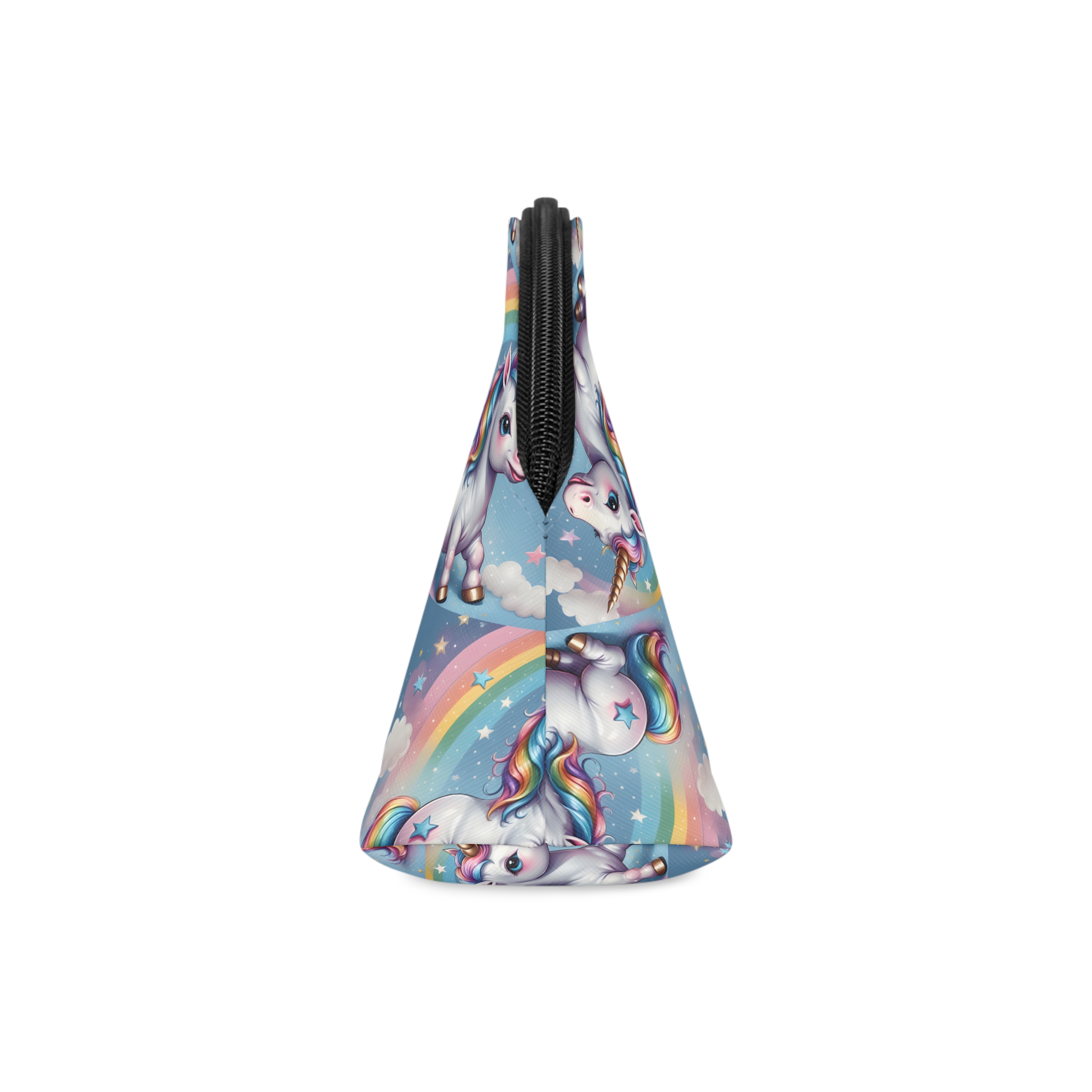 Happy Unicorn Background Sky Rainbow Makeup Bag - Image 4