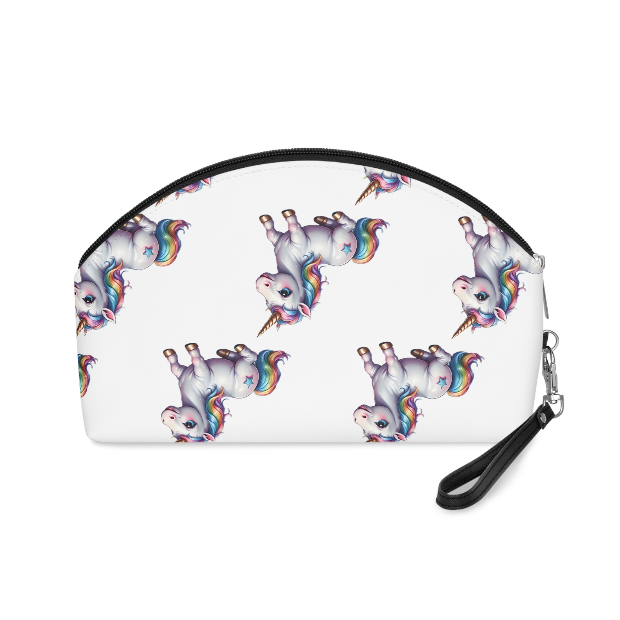Happy Unicorn Background Sky Rainbow Makeup Bag - Image 2