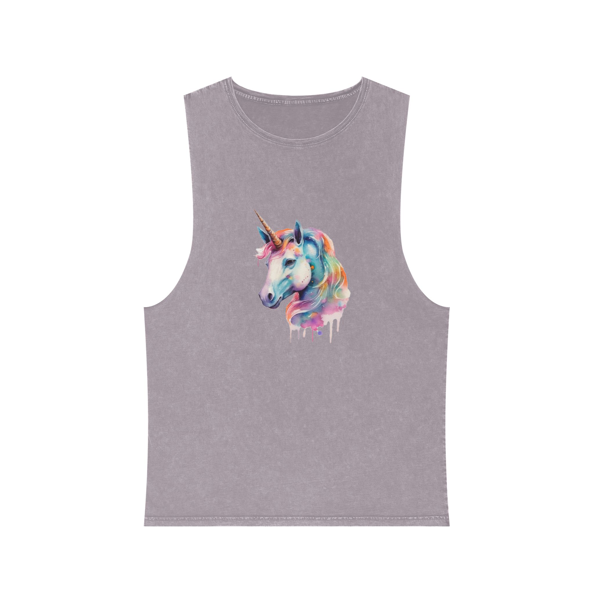 Close Up Unicorns Head With Colorful Mane Generative Ai Unisex Stonewash Tank Top - Image 17