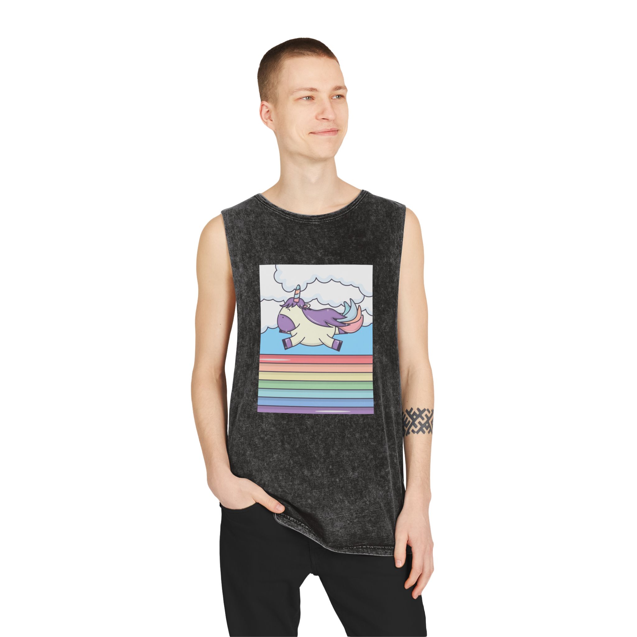Unicorn V350 Unisex Stonewash Tank Top - Image 3