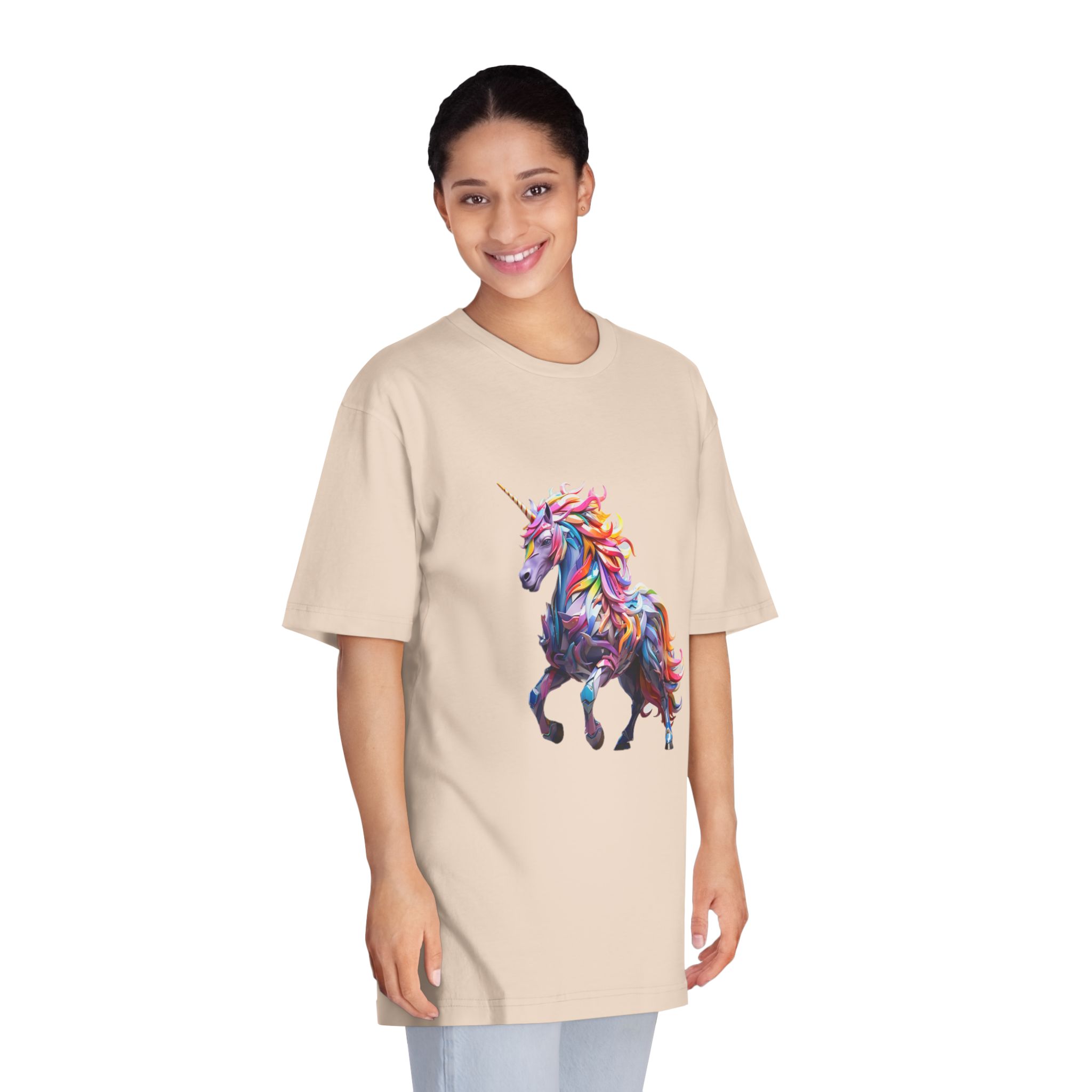 Colorful 3d Mythical Unicorn (4) Unisex Classic Crewneck T Shirt - Image 11