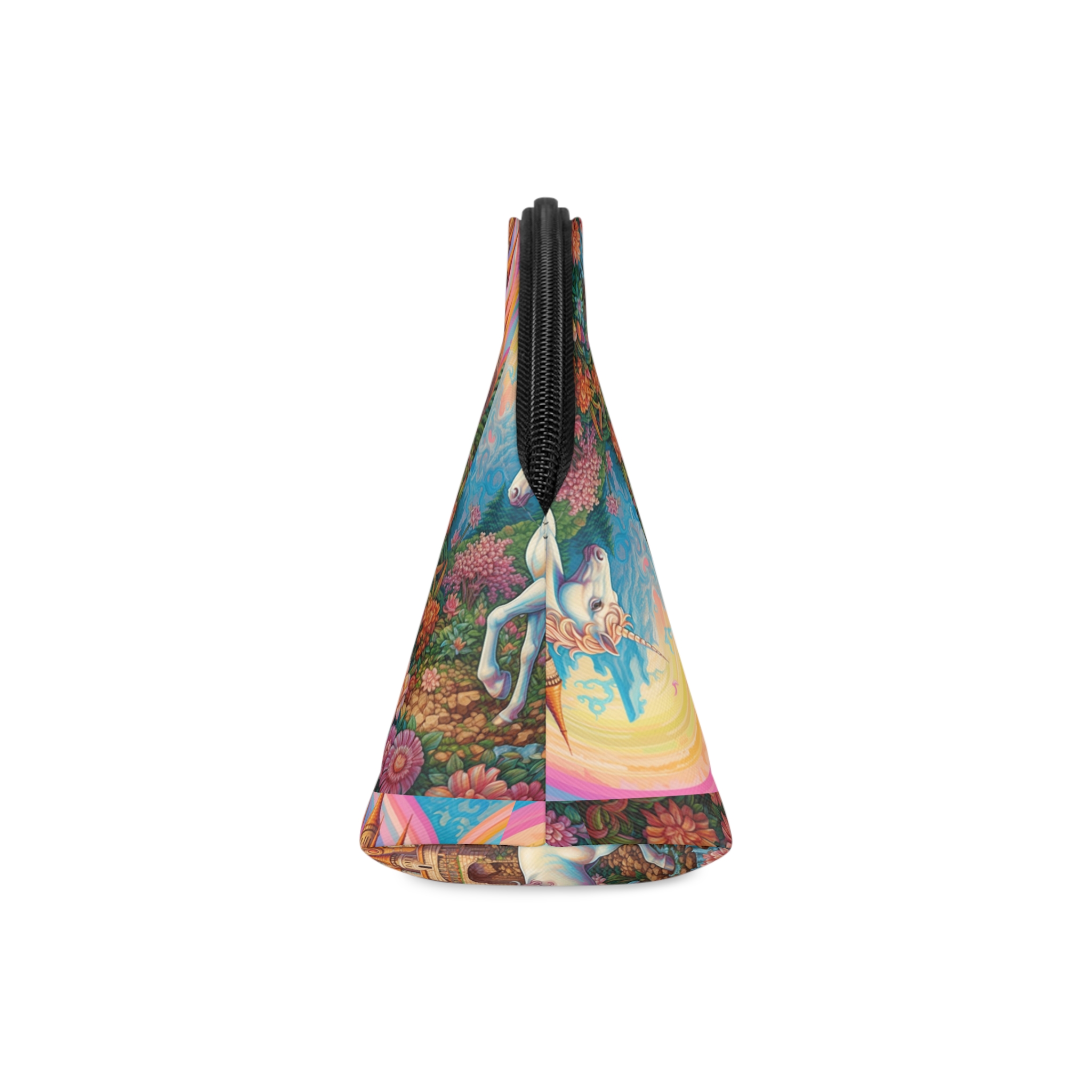 Painting Unicorn Fantasy Setting With Castle Background Generative Ai Copy Makeup Bag - Image 4