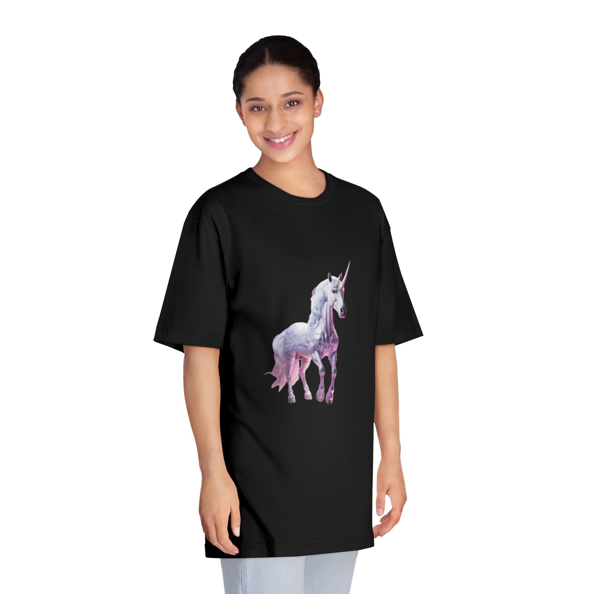 Unicorn With Pink Tone Colors (1) Unisex Classic Crewneck T Shirt - Image 7