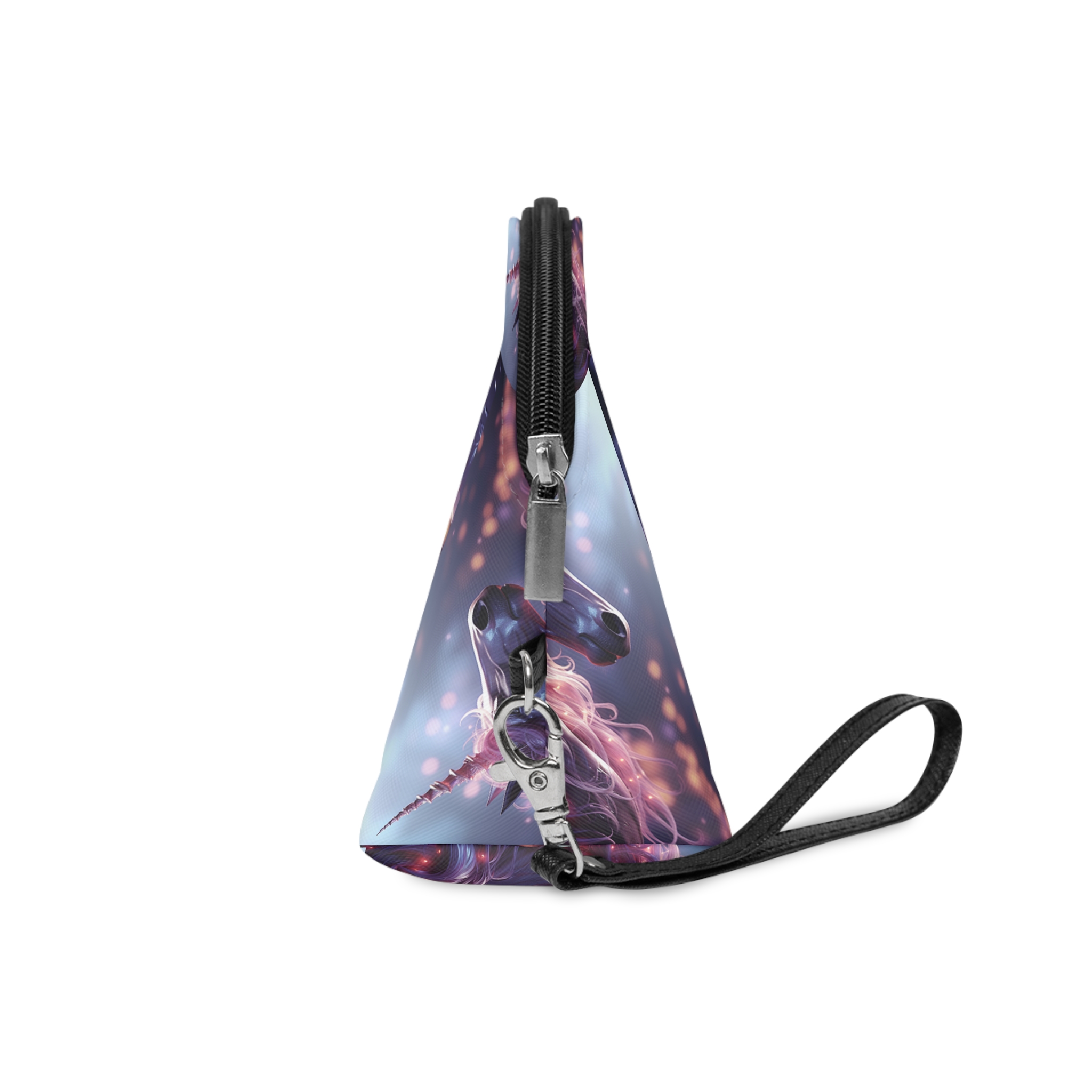 Pink 3d Mythical Unicorn With Lights Mane Makeup Bag - Image 3