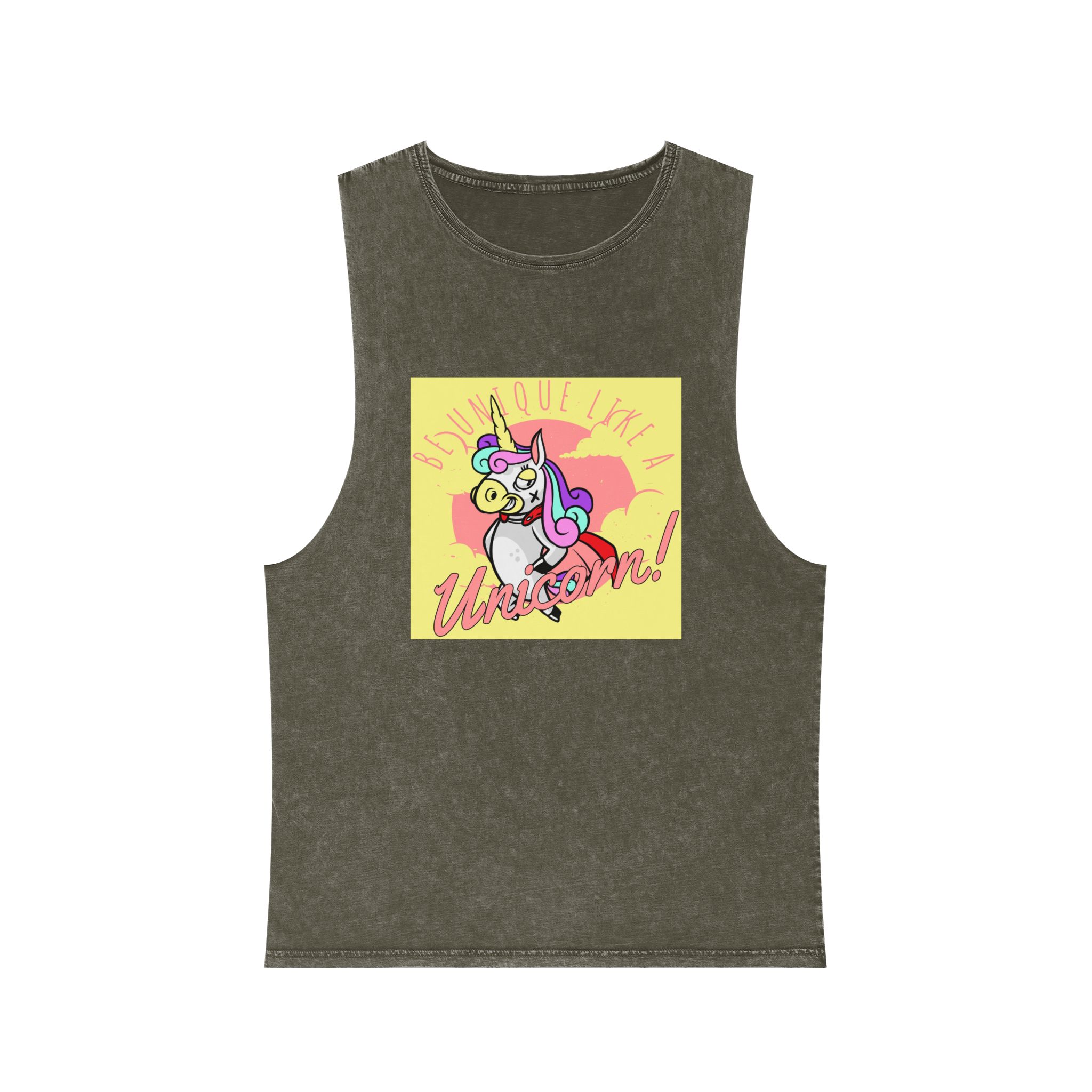 Be Unique Like Unicorn Unisex Stonewash Tank Top - Image 5
