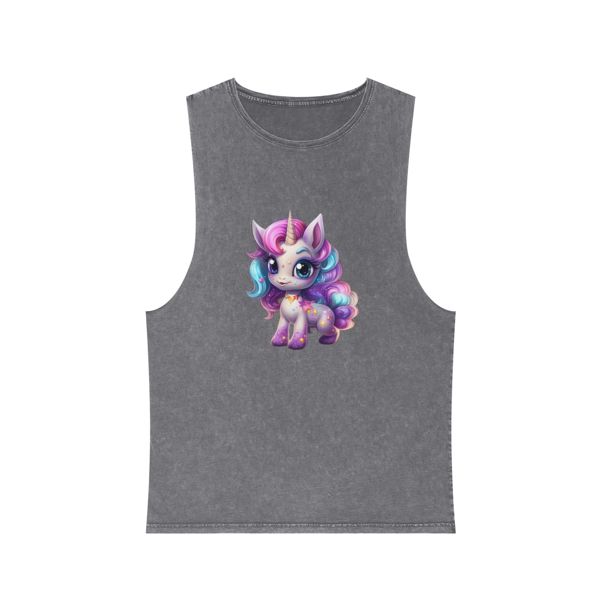 Beautiful Cute Baby Unicorn (1) Unisex Stonewash Tank Top - Image 9