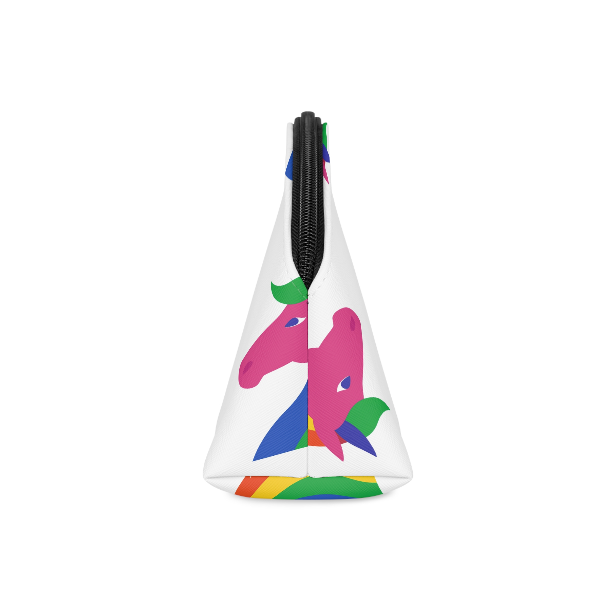 Rainbow Unicorn Head Flat Style Makeup Bag - Image 4