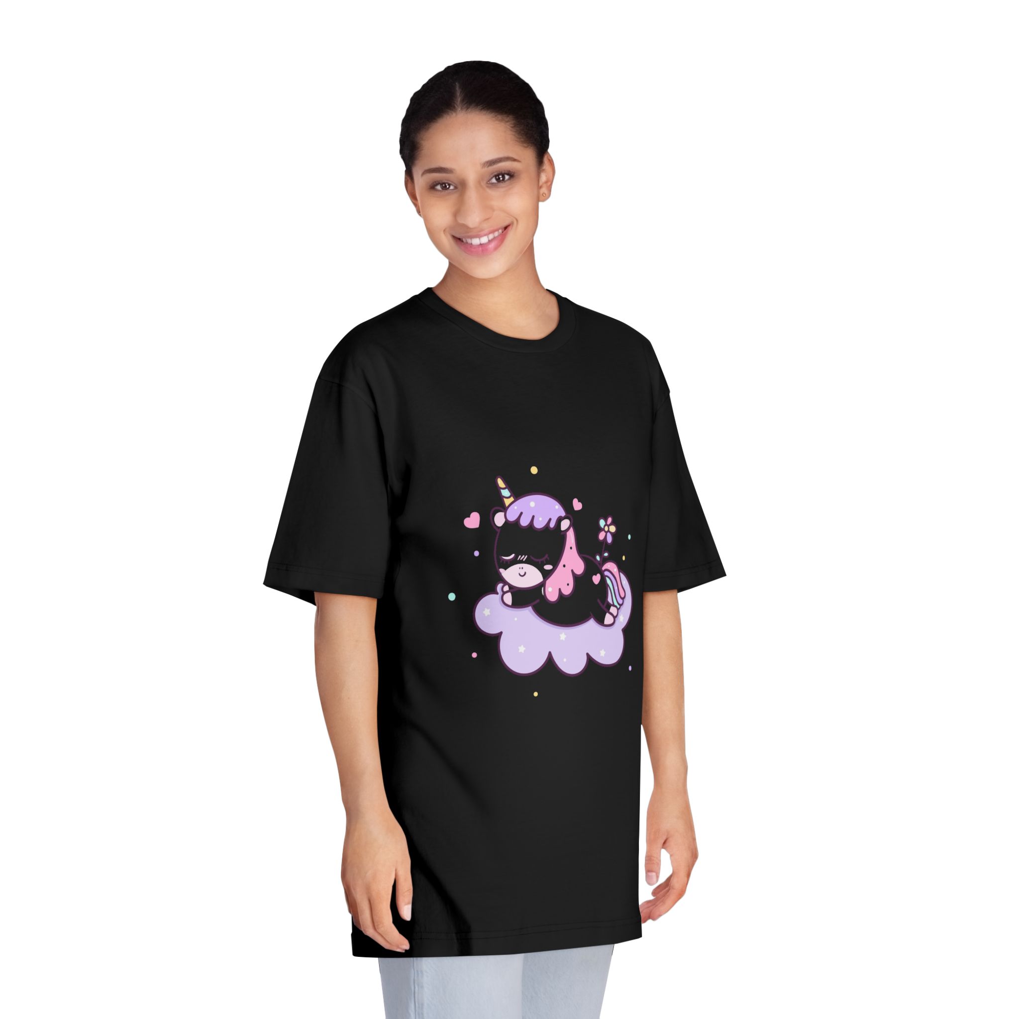Cute Unicorn Vector Sweet Dream Sky Unisex Classic Crewneck T Shirt - Image 7