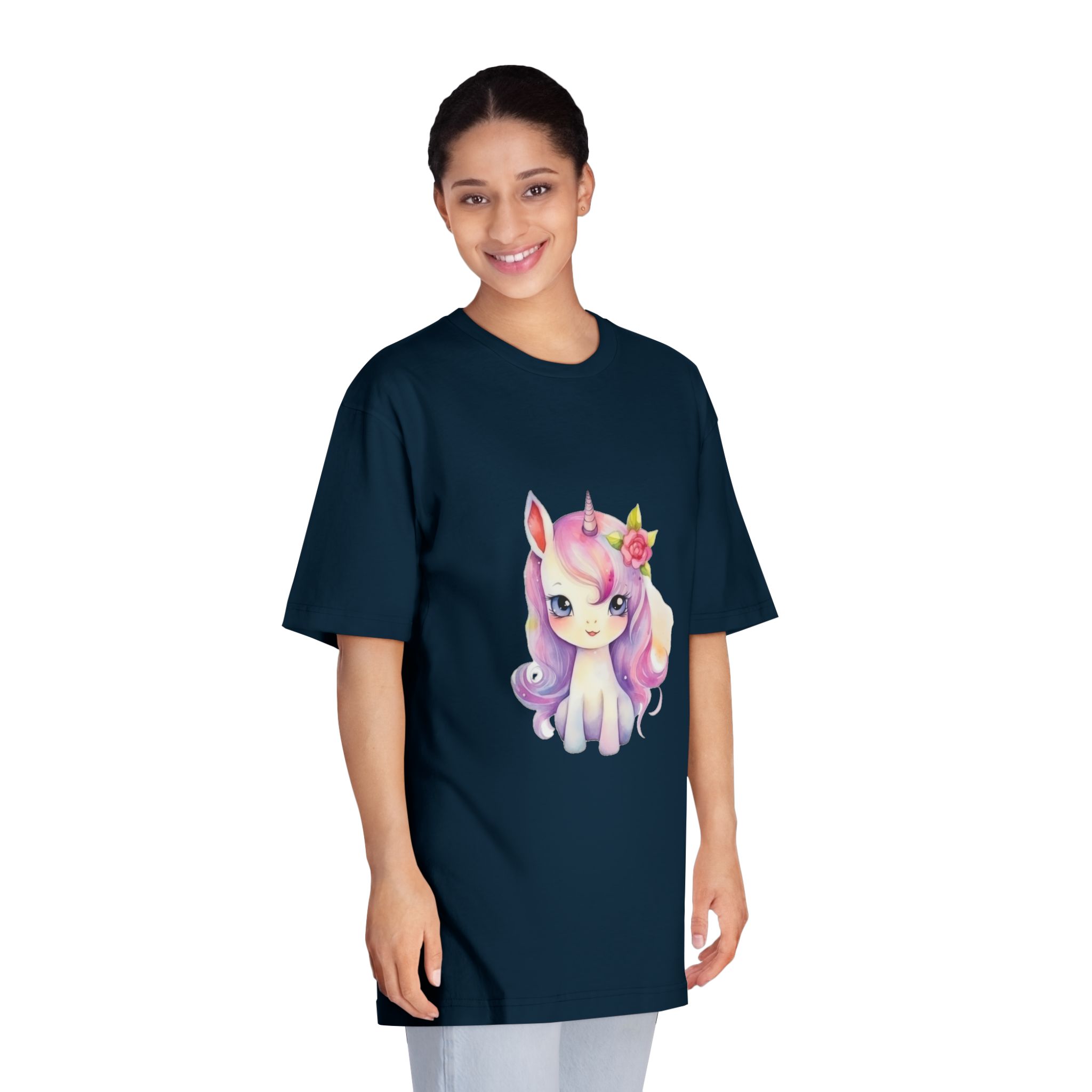 Watercolor Cute Unicorn Isolated Unisex Classic Crewneck T Shirt - Image 19