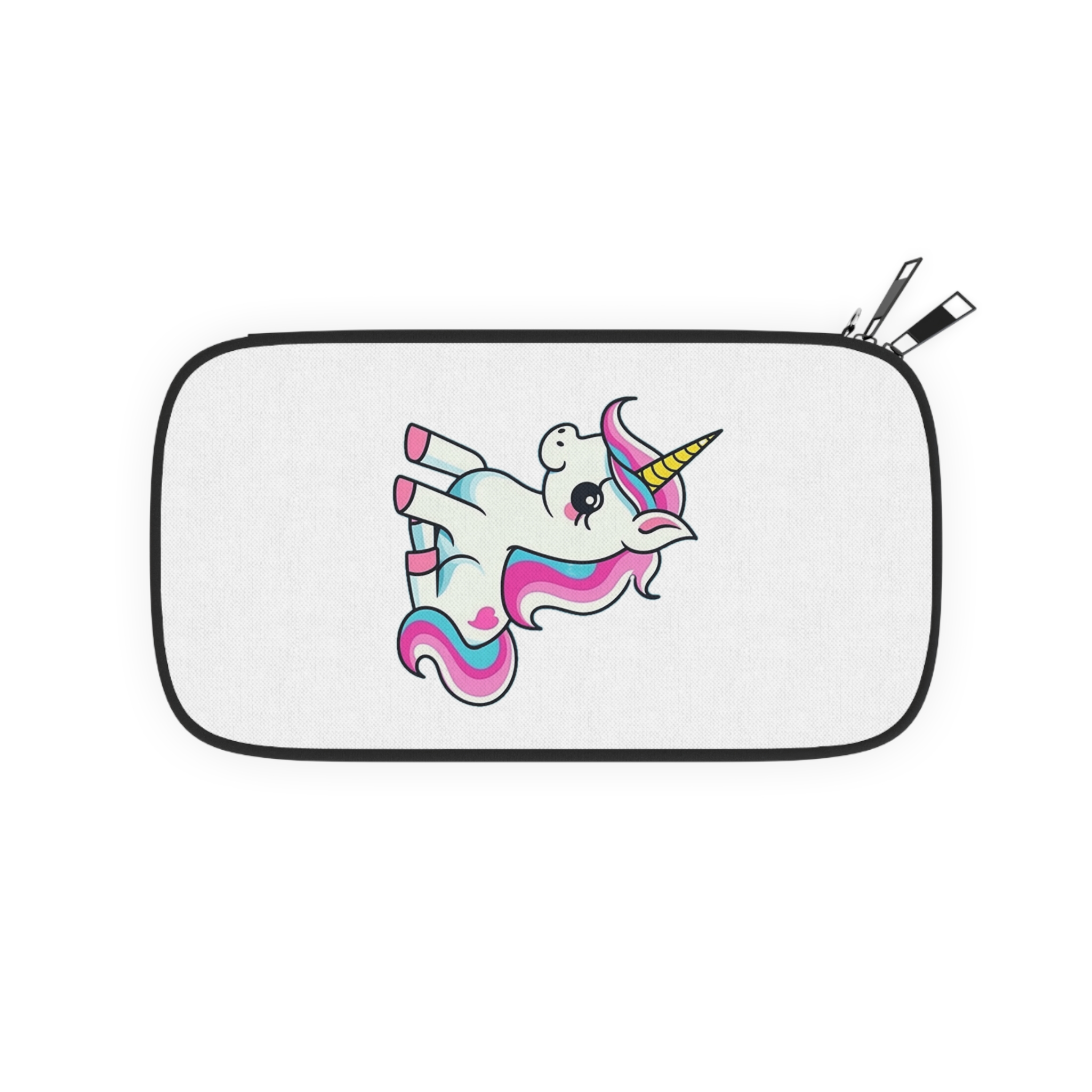 Cartoon Unicorn With Pink Mane Stars Blue Background Generative Ai Passport Wallet